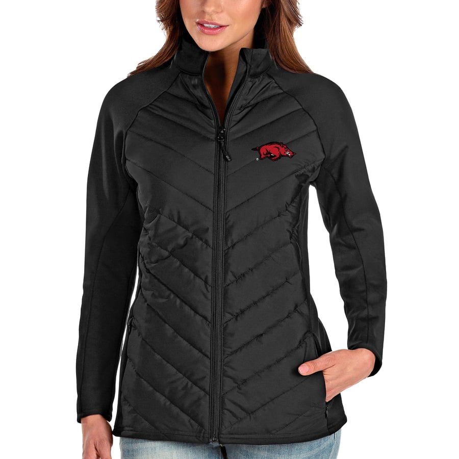 Ladies Razorback Women's Antigua Black Arkansas Razorbacks Altitude Full-Zip Puffer Jacket
