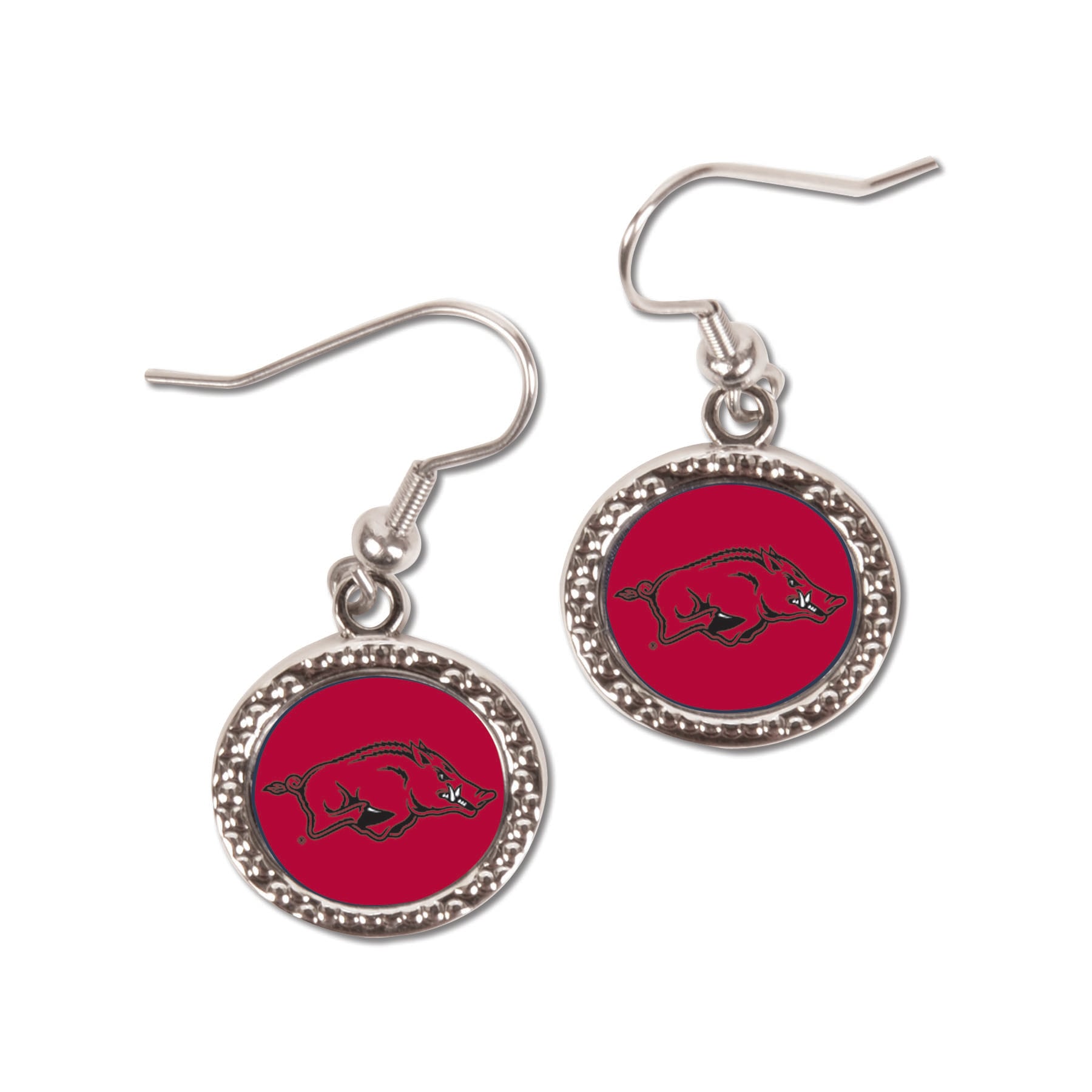 Boucles d'oreilles pendantes rondes pour femmes Arkansas Razorbacks WinCraft