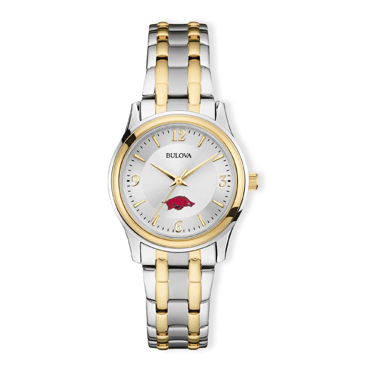 Watchmaker Razorback Women's Bulova Silver/Gold Arkansas Razorbacks Classic Two-Tone Round Watch