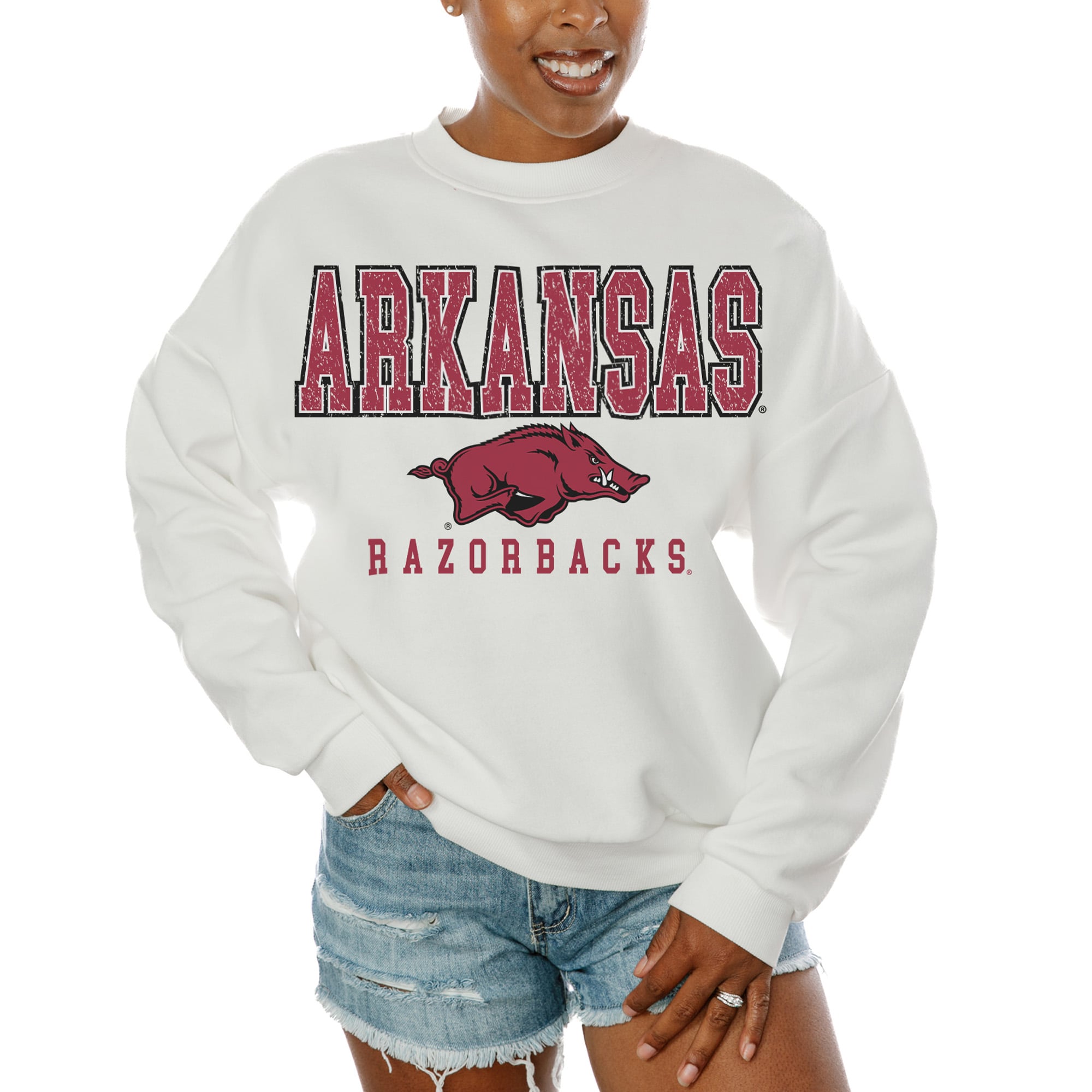 Women's Gameday Couture White Arkansas Razorbacks Freestyle Fleece ...