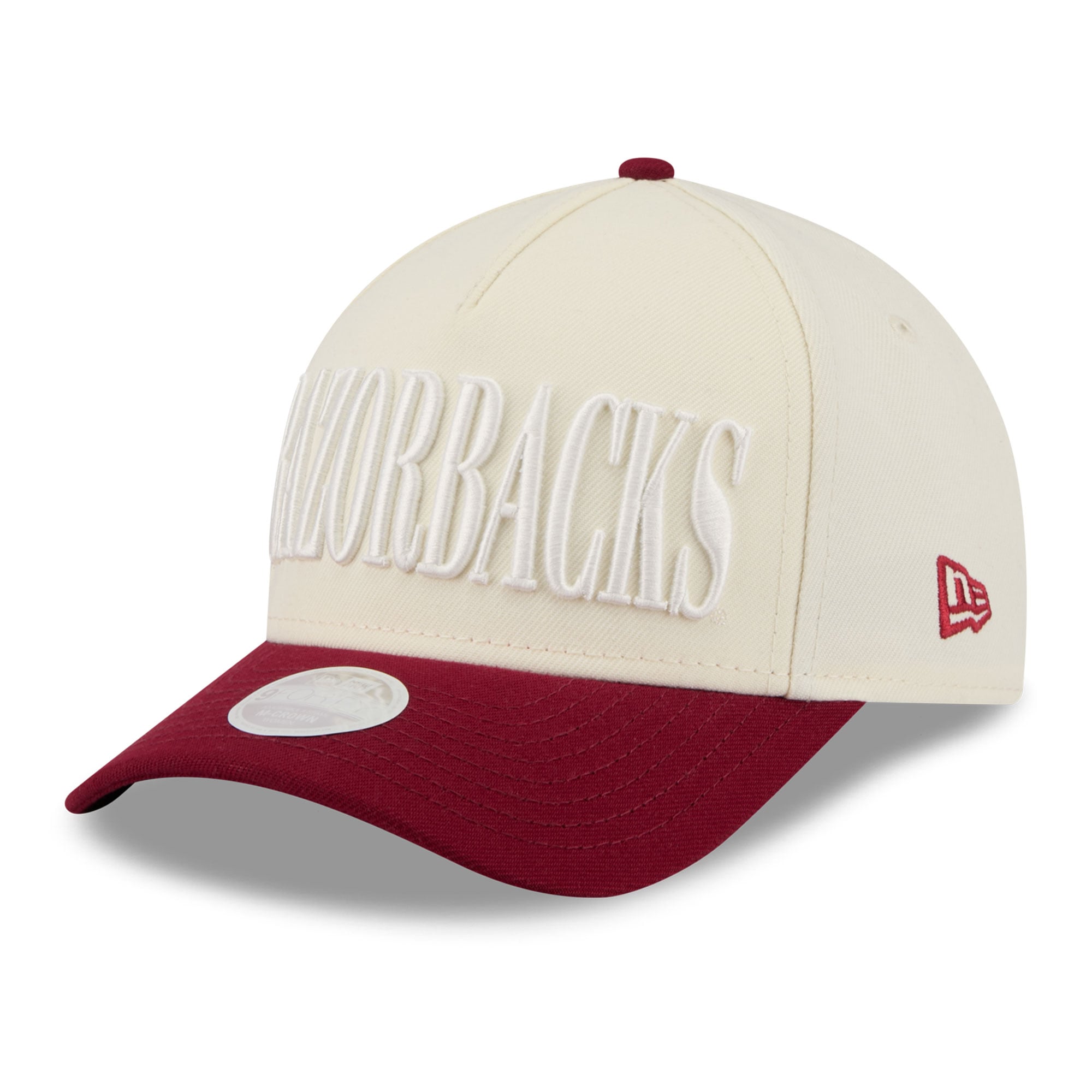 Casquette ajustable New Era blanche/rouge Arkansas Razorbacks 9FORTY pour femme