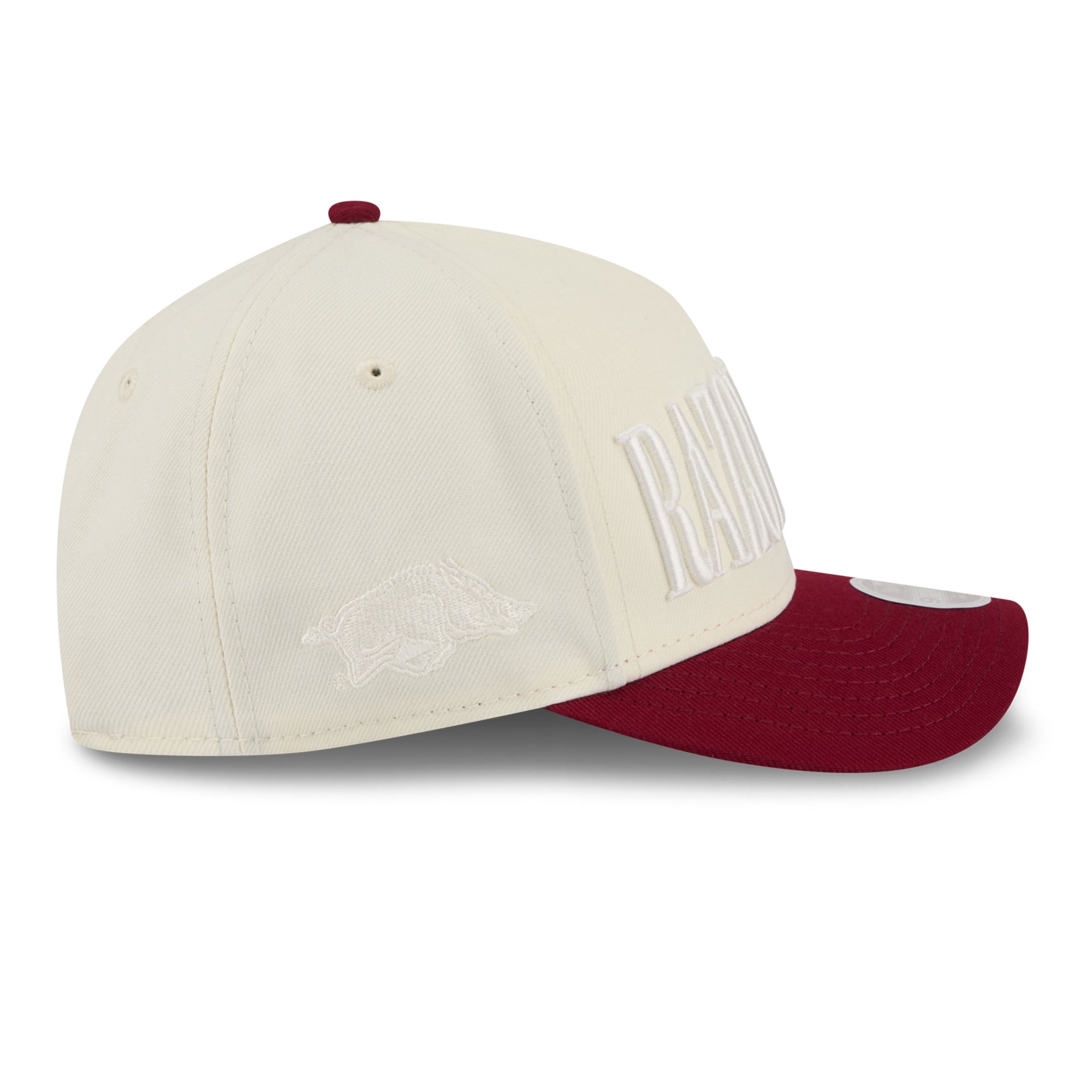 Casquette ajustable New Era blanche/rouge Arkansas Razorbacks 9FORTY pour femme
