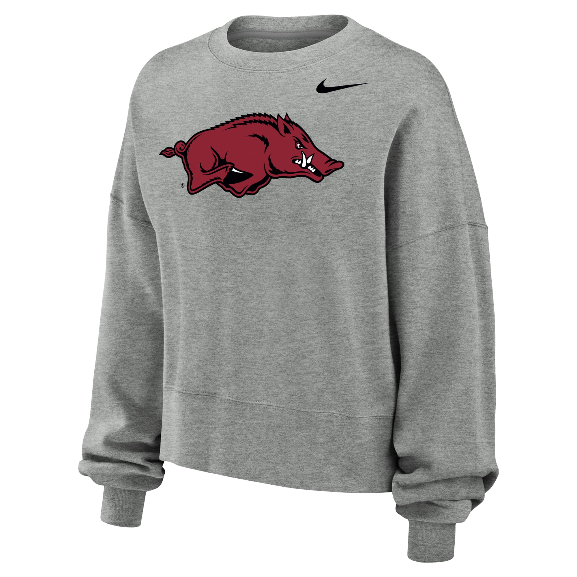 Women's Nike Heather Gray Arkansas Razorbacks Phoenix Fleece Pullover Sweatshirt