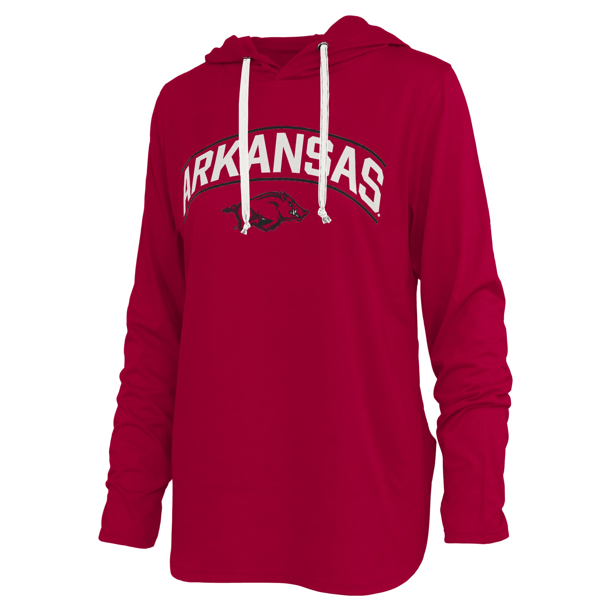T-shirt à capuche manches longues Allie des Cardinal Arkansas Razorbacks pour femmes de Pressbox