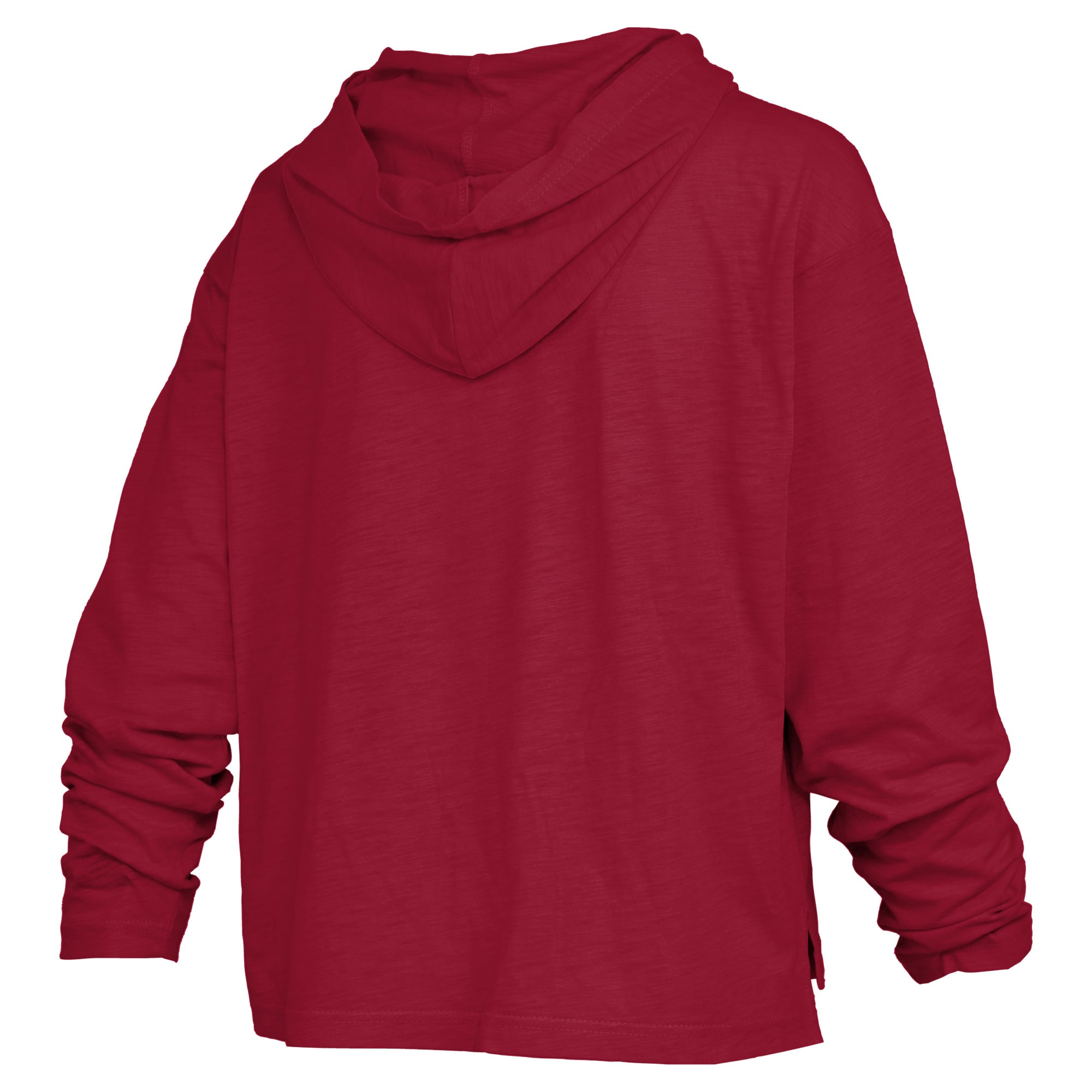 Women's Pressbox Cardinal Arkansas Razorbacks Castillo Slub Waist Length Long Sleeve Hooded T-Shirt