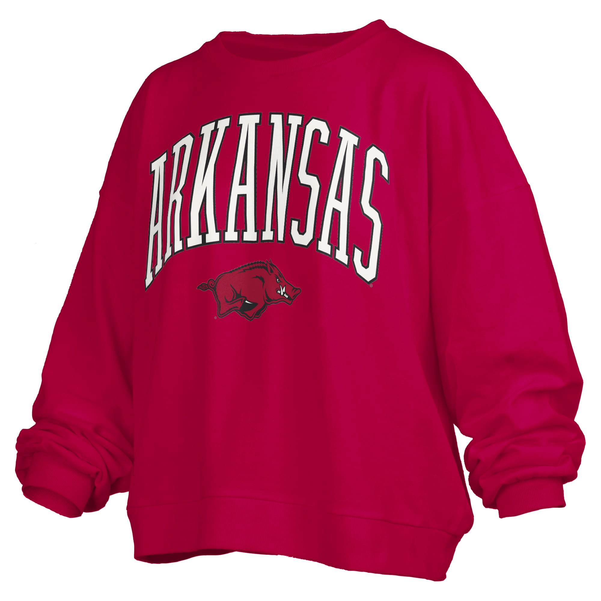 Sweat-shirt polaire oversize Pressbox Cardinal Arkansas Razorbacks Janise Arch Over avec logo pour femme