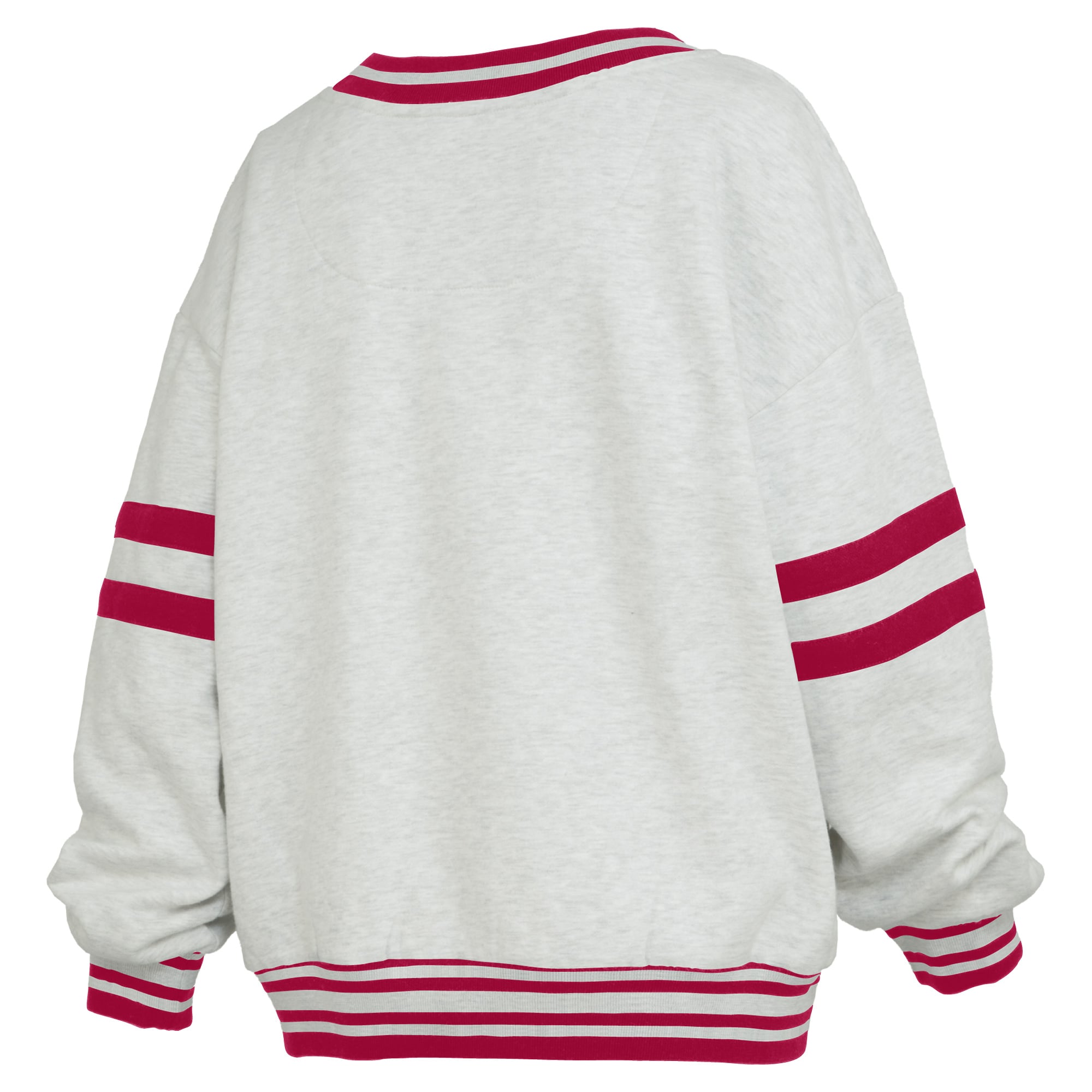 Women's Pressbox Gray/Cardinal Arkansas Razorbacks Tackle Twill Oates V-Neck Sweatshirt
