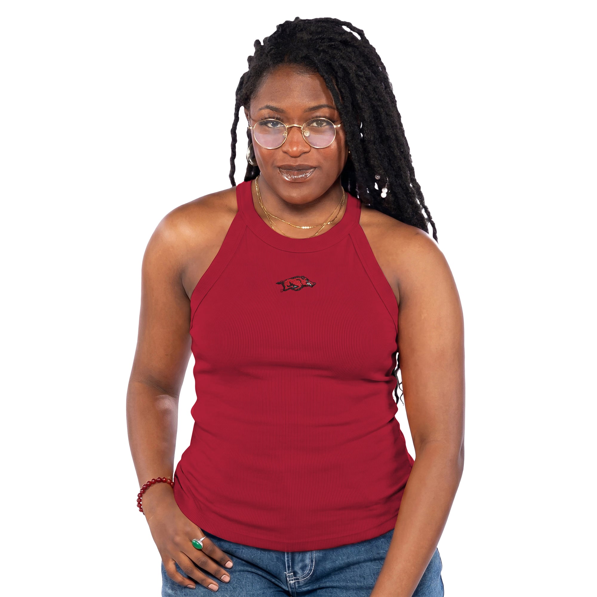 Women's ZooZatz  Cardinal Arkansas Razorbacks Tri-Blend Racerback Ribbed Tank Top