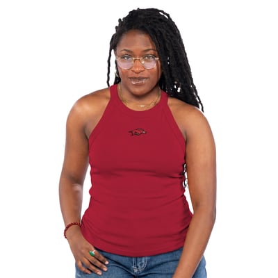 Débardeur côtelé à dos nageur pour femme Arkansas Razorbacks ZooZatz - Rouge cardinal