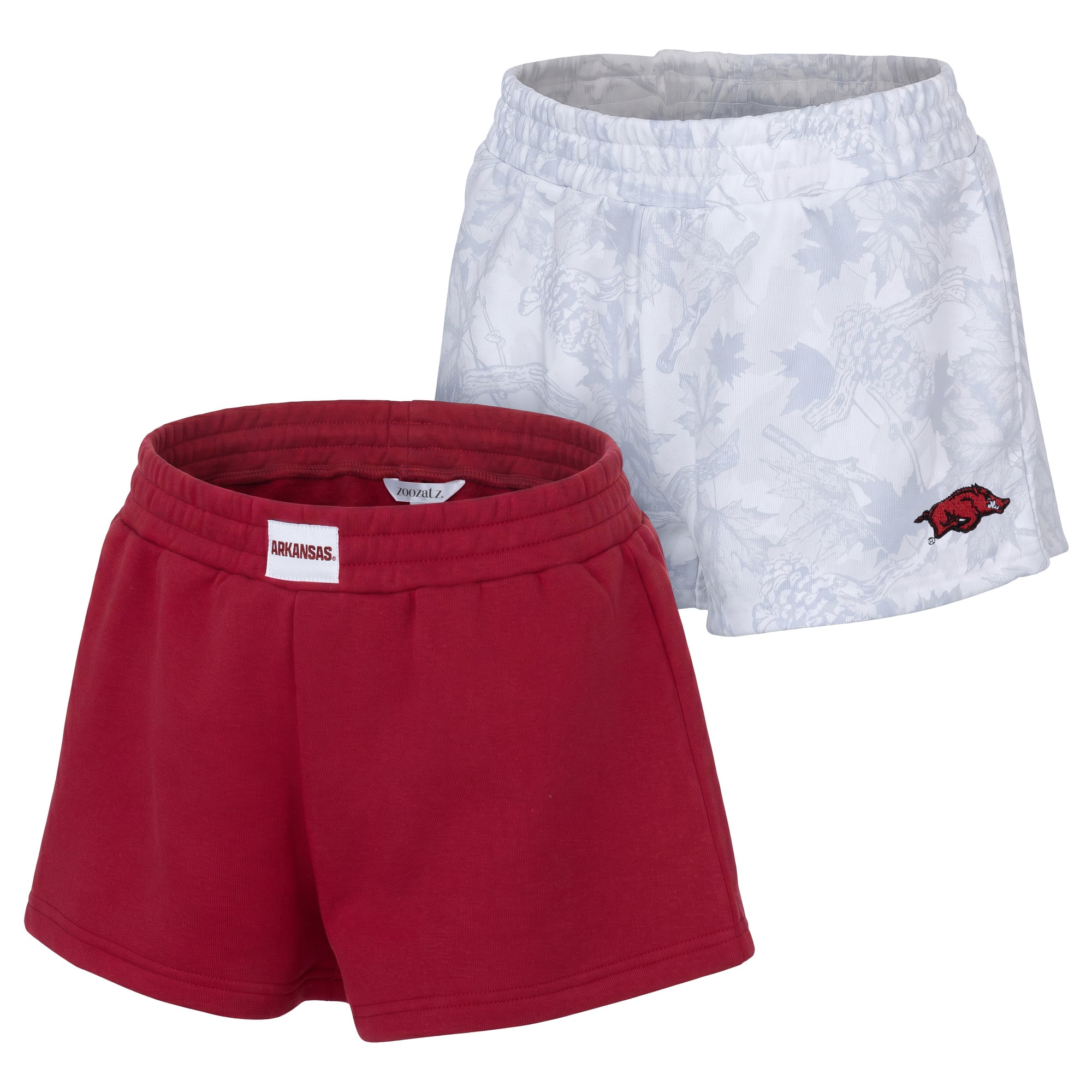 Women's ZooZatz Cardinal/Gray Arkansas Razorbacks Two-Pack Knockout Shorts Set