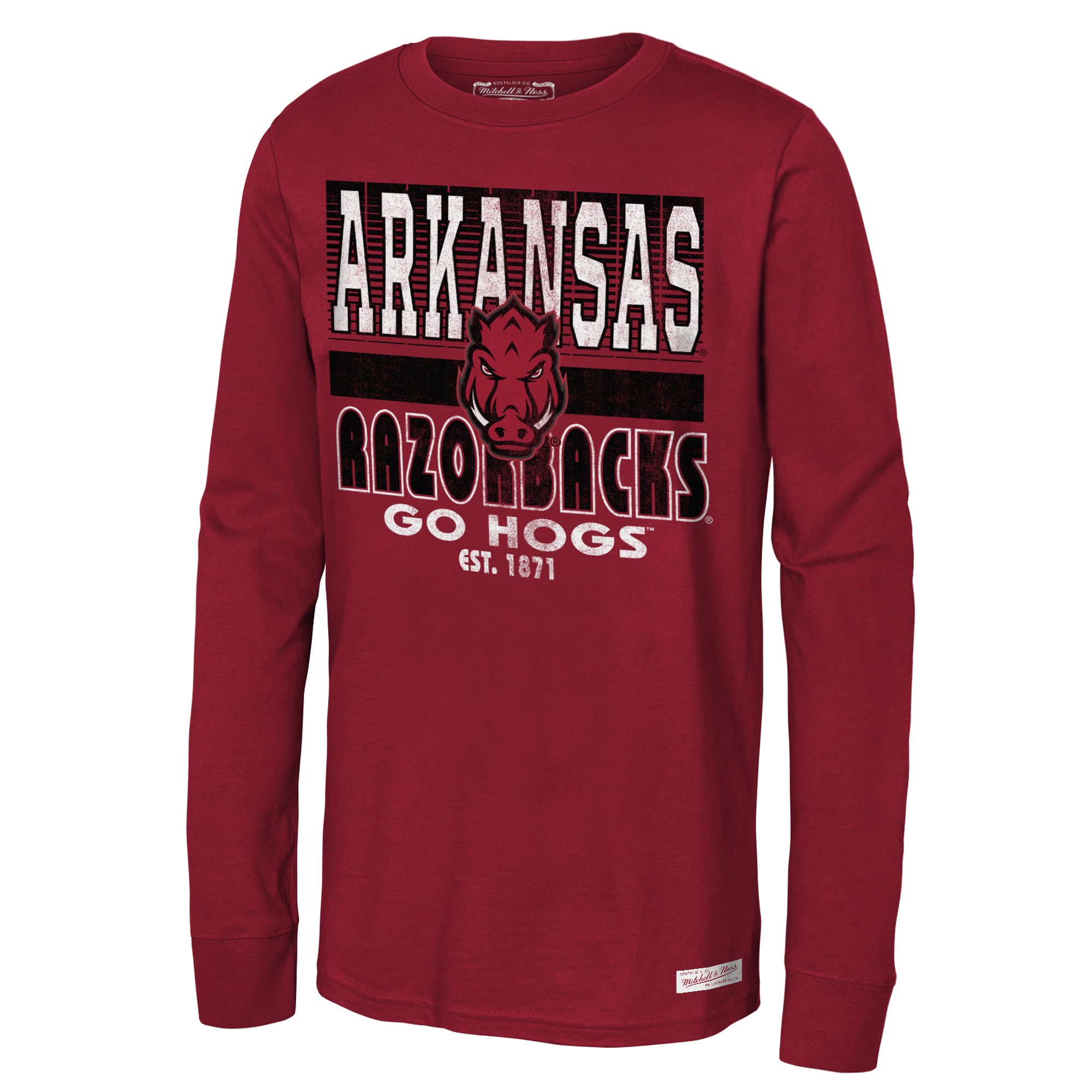 T-shirt à manches longues rétro Cardinal Arkansas Razorbacks pour jeunes, grand match