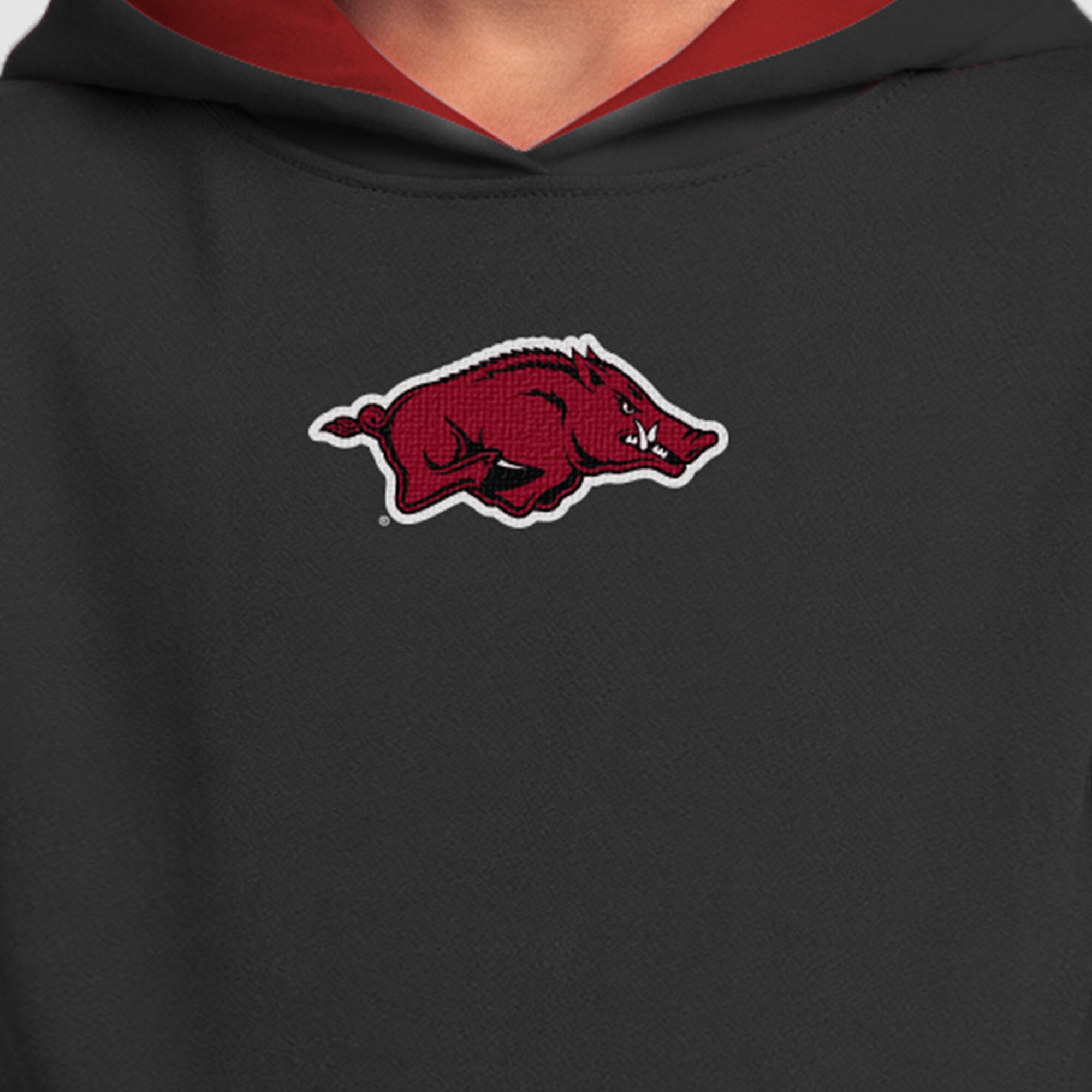 Sweat à capuche polaire Youth Champion Black Arkansas Razorbacks