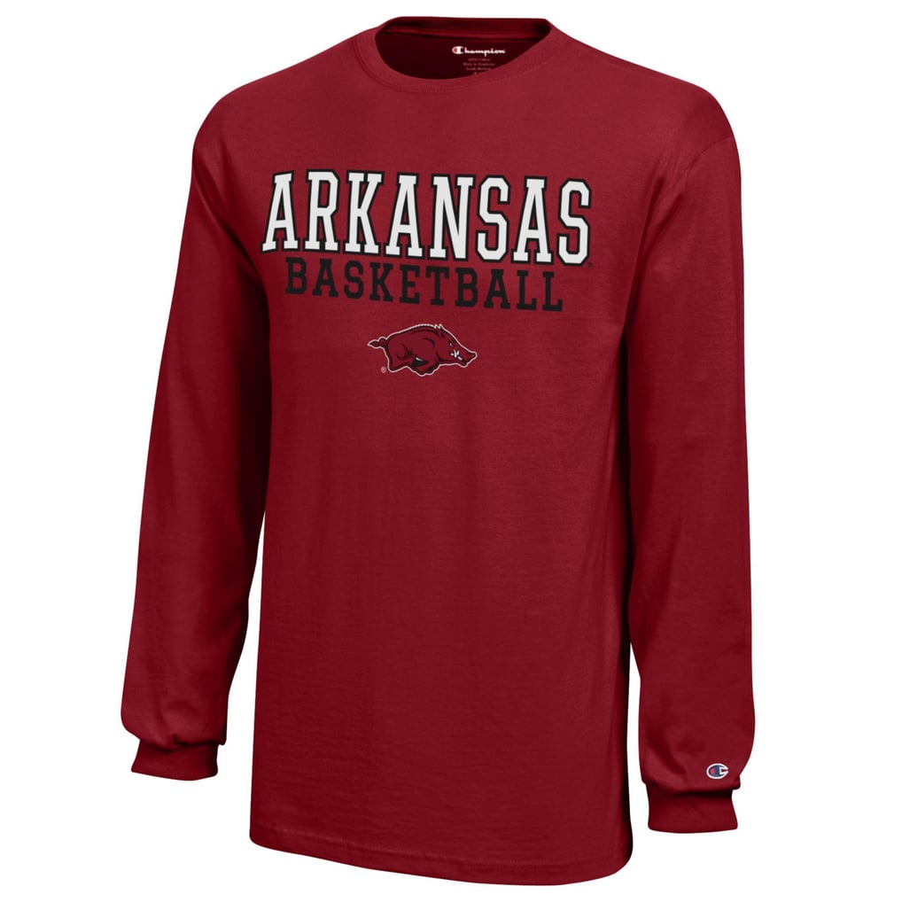 Youth Champion Cardinal Arkansas Razorbacks Stacked Logo Long Sleeve ...