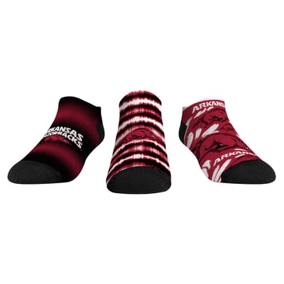  Arkansas Razorbacks Rock Em Youth Make Some Noise Three-Pack Low-Cut Socks Set - Cardinal