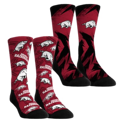  Arkansas Razorbacks Rock Em Youth Game Day Two-Pack Crew Socks Set - Maroon