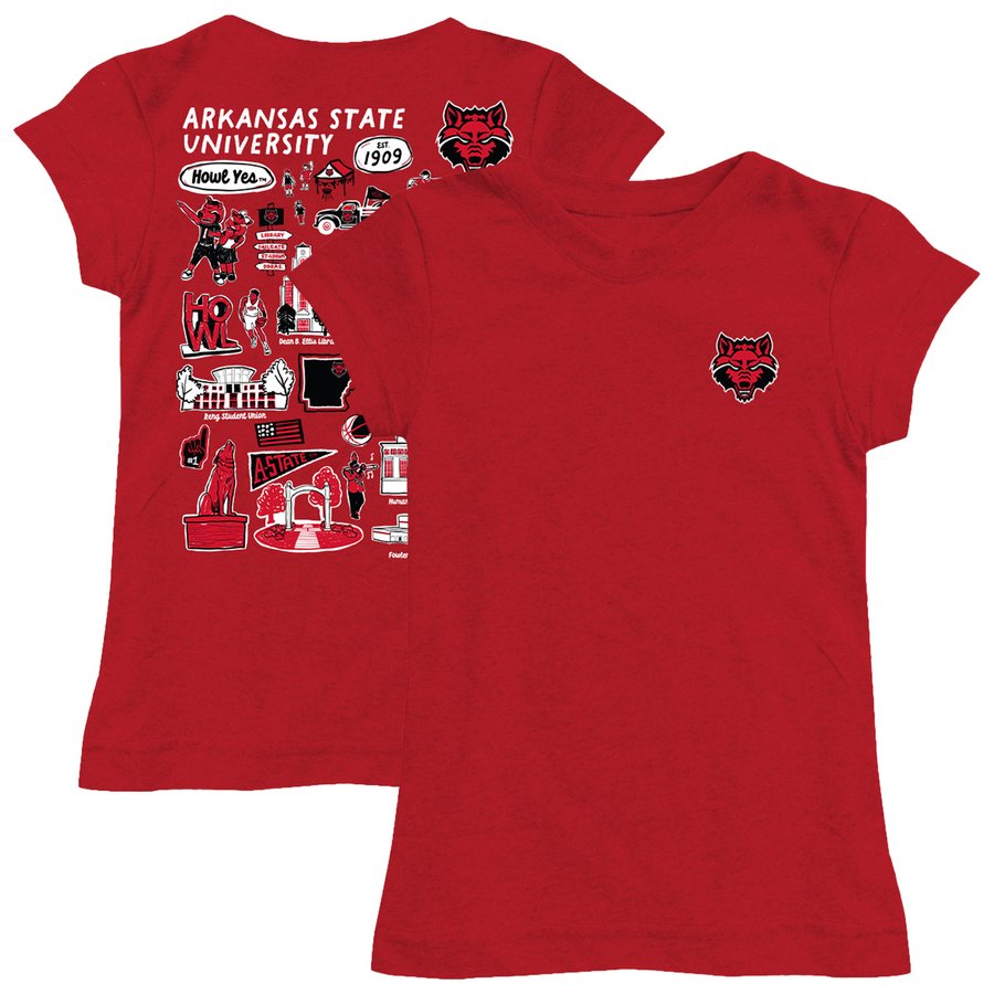 Girls Toddler Vive La Fete Scarlet Arkansas State Red Wolves ...