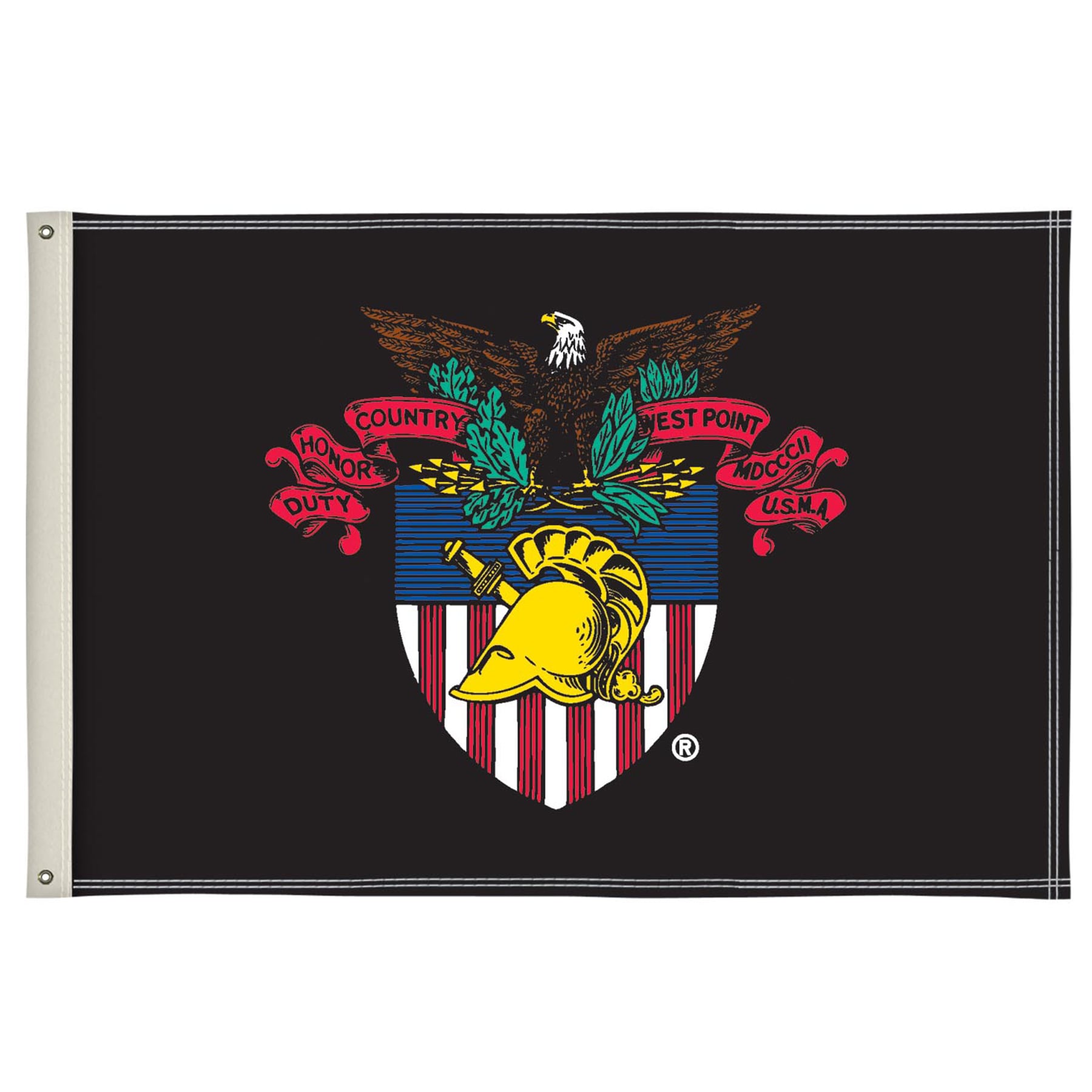 US Military Academy West Point Gartenflagge 48x30 Cm – Doppelseitig, 150D Polyester, Offiziell Lizenziert