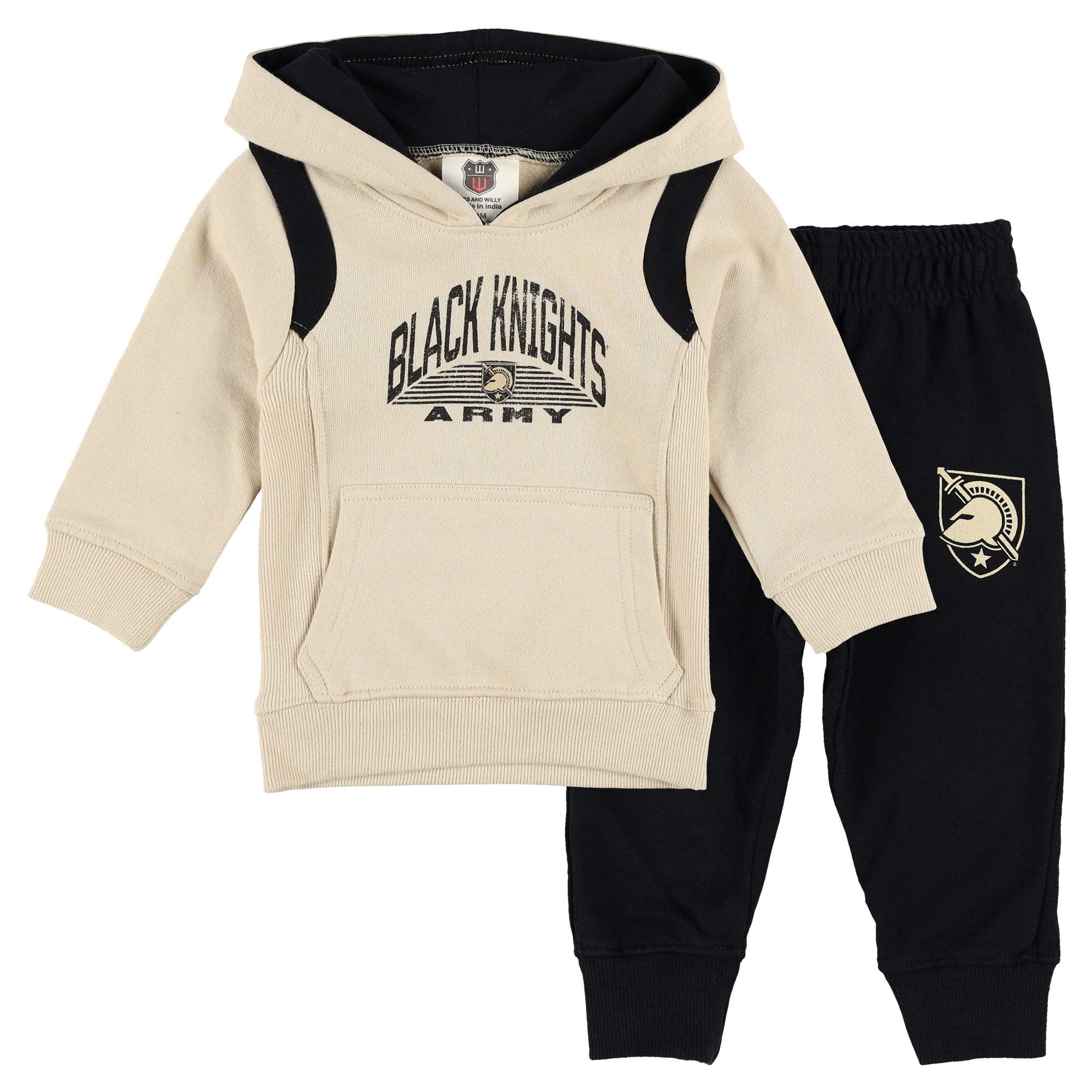 Infant Wes & Willy Army Black Knights Colorblock Pullover Hoodie and Sweatpants Set