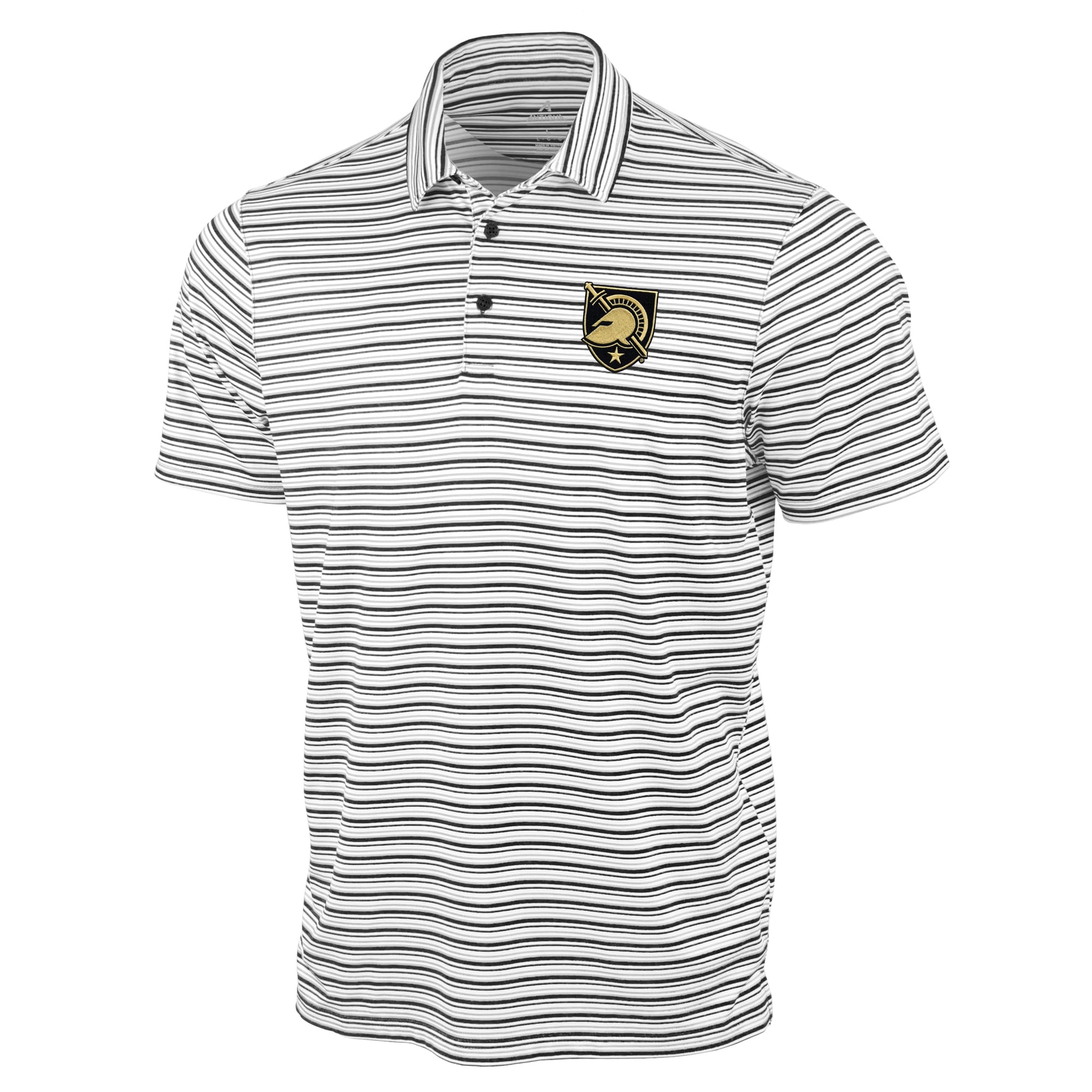Men's Antigua Black Army Knights Space Stripe Polo