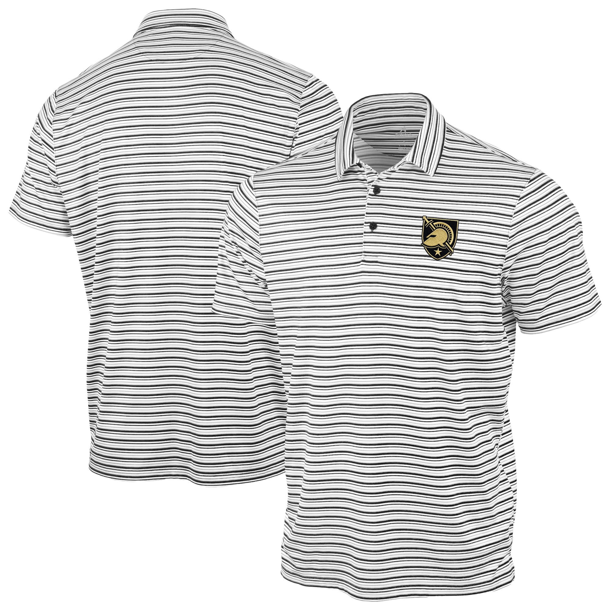 Men's Antigua Black Army Knights Space Stripe Polo