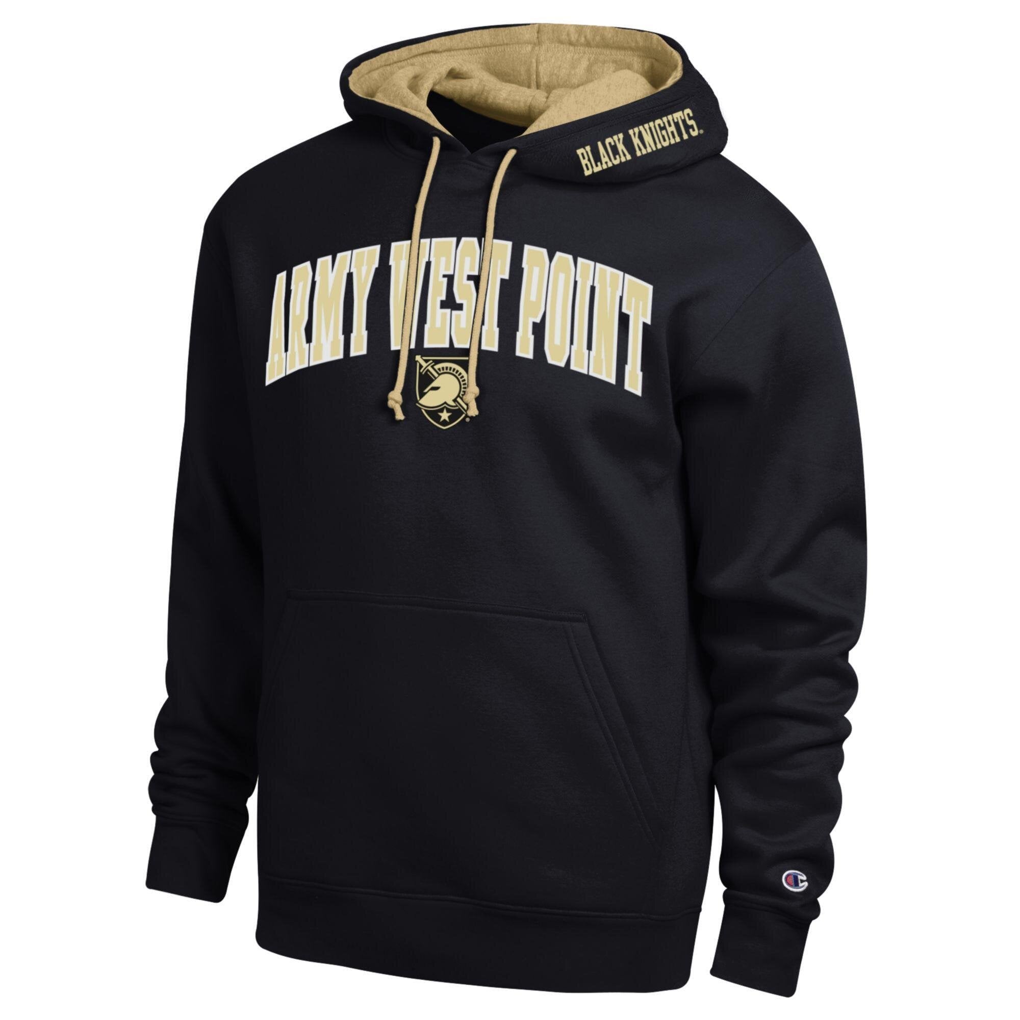 Men's Champion Gold Army Black Knights Arch Tackle Twill Hoodie