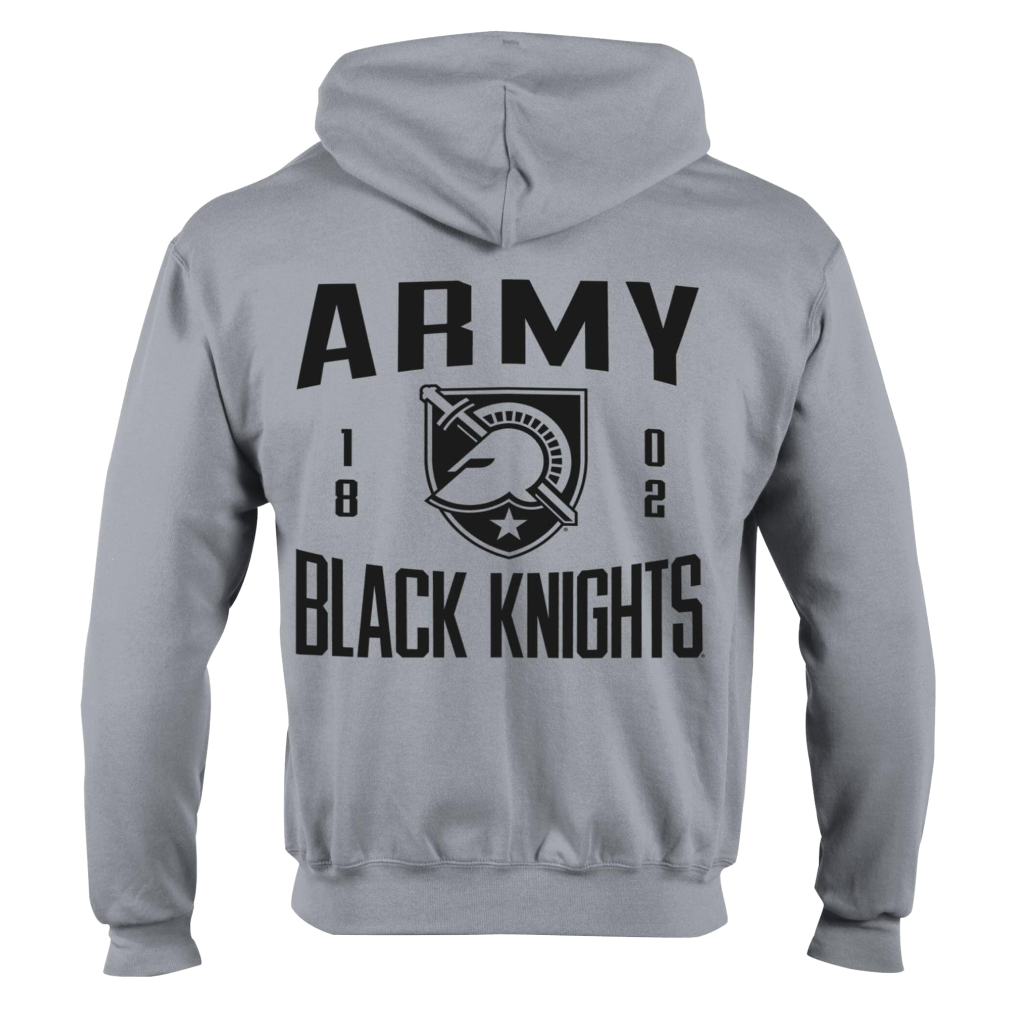 Men's Champion Heather Gray Army Black Knights Varsity Powerblend Full-Zip Fleece Hoodie