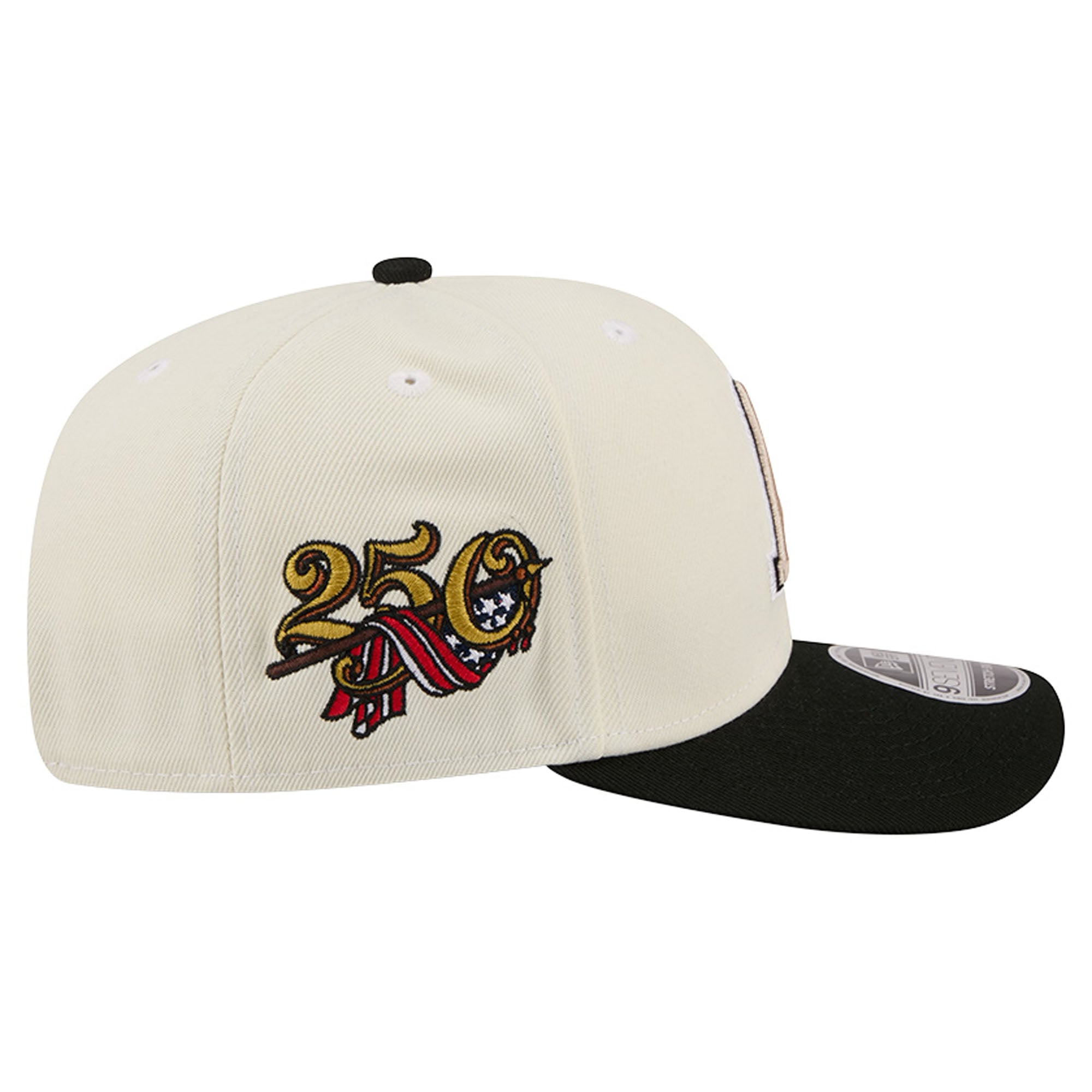 Men's New Era Cream/Black Army Black Knights America's 250th 9SEVENTY Adjustable Hat