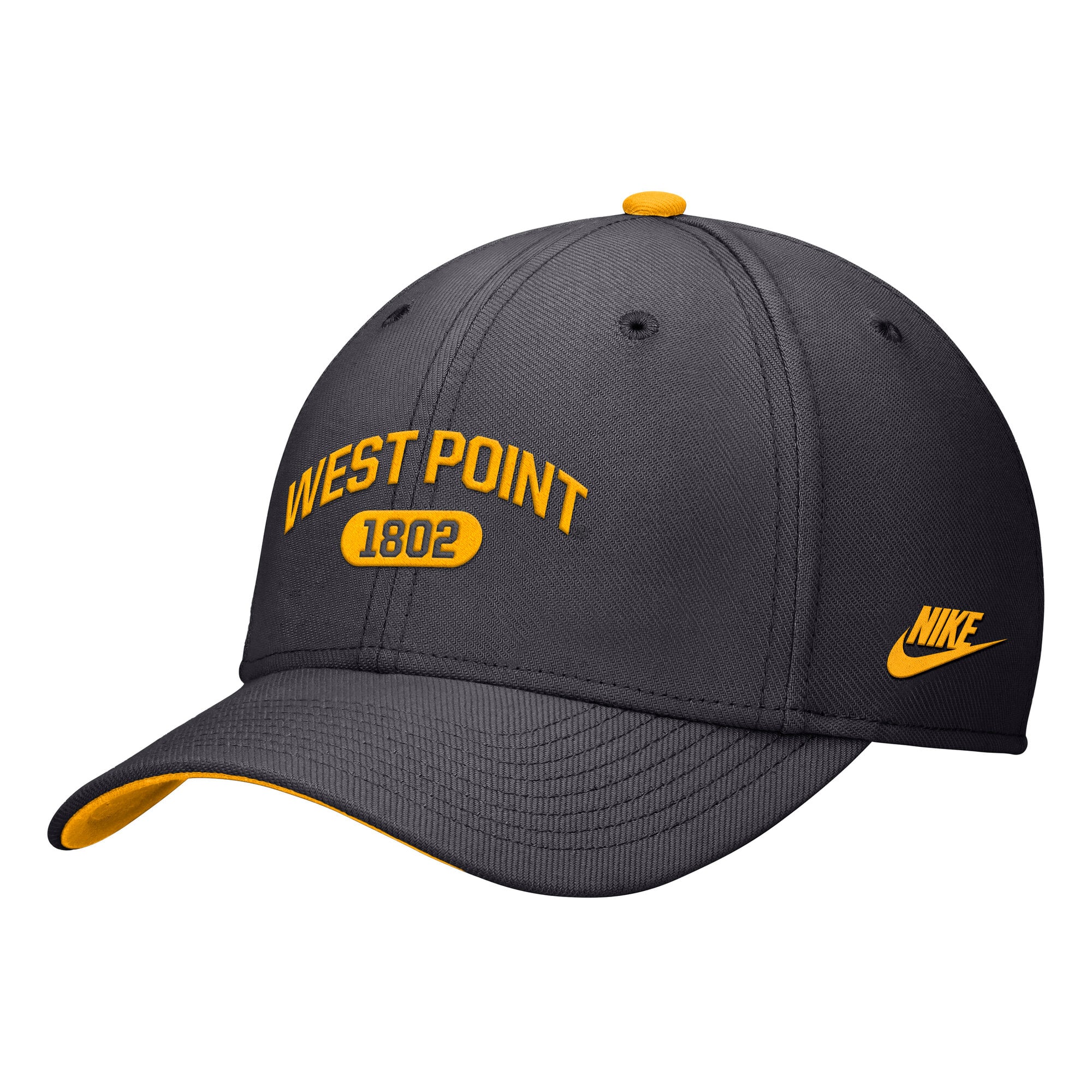 Men's Nike Anthracite Army Black Knights West Point Classic Collection Rise Swoosh Dri-FIT Flex Hat