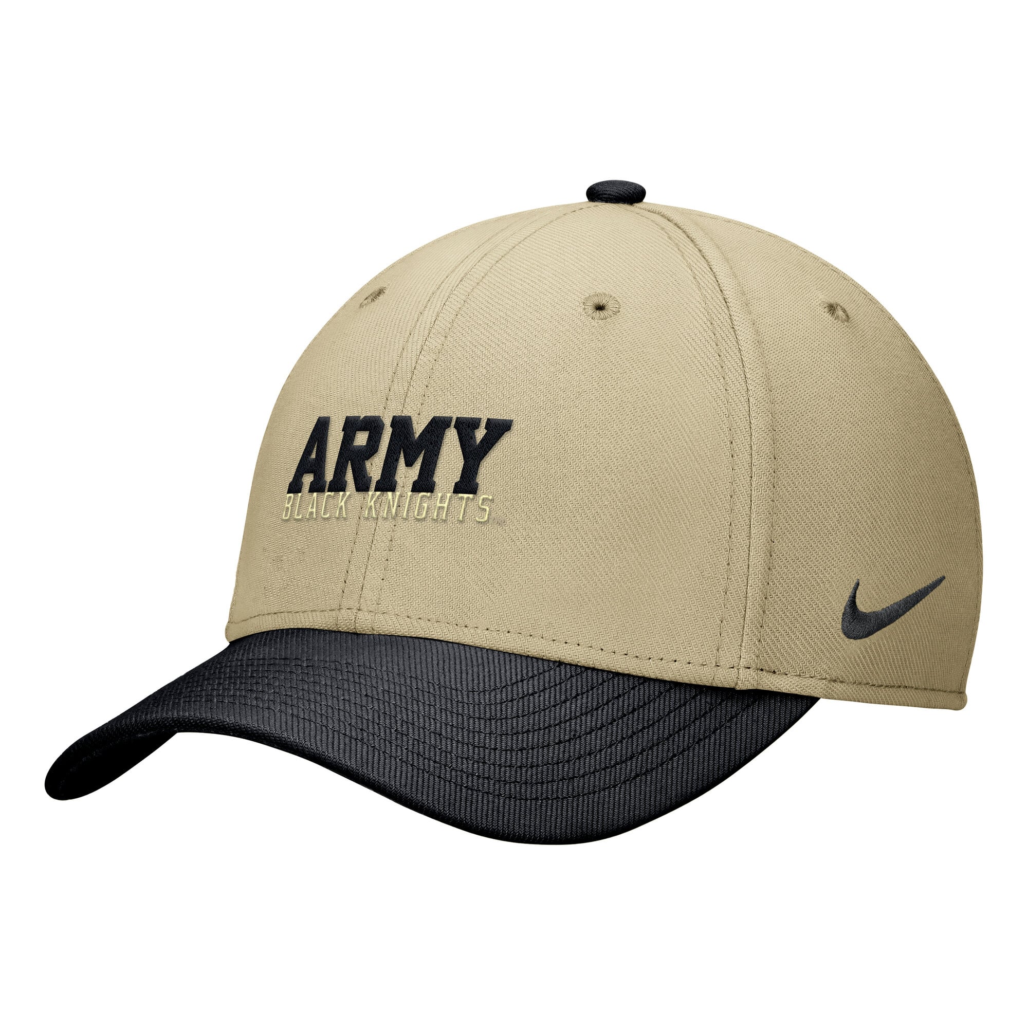 Men's Nike Beige/Black Army Black Knights Dri-FIT SwooshFlex Hat
