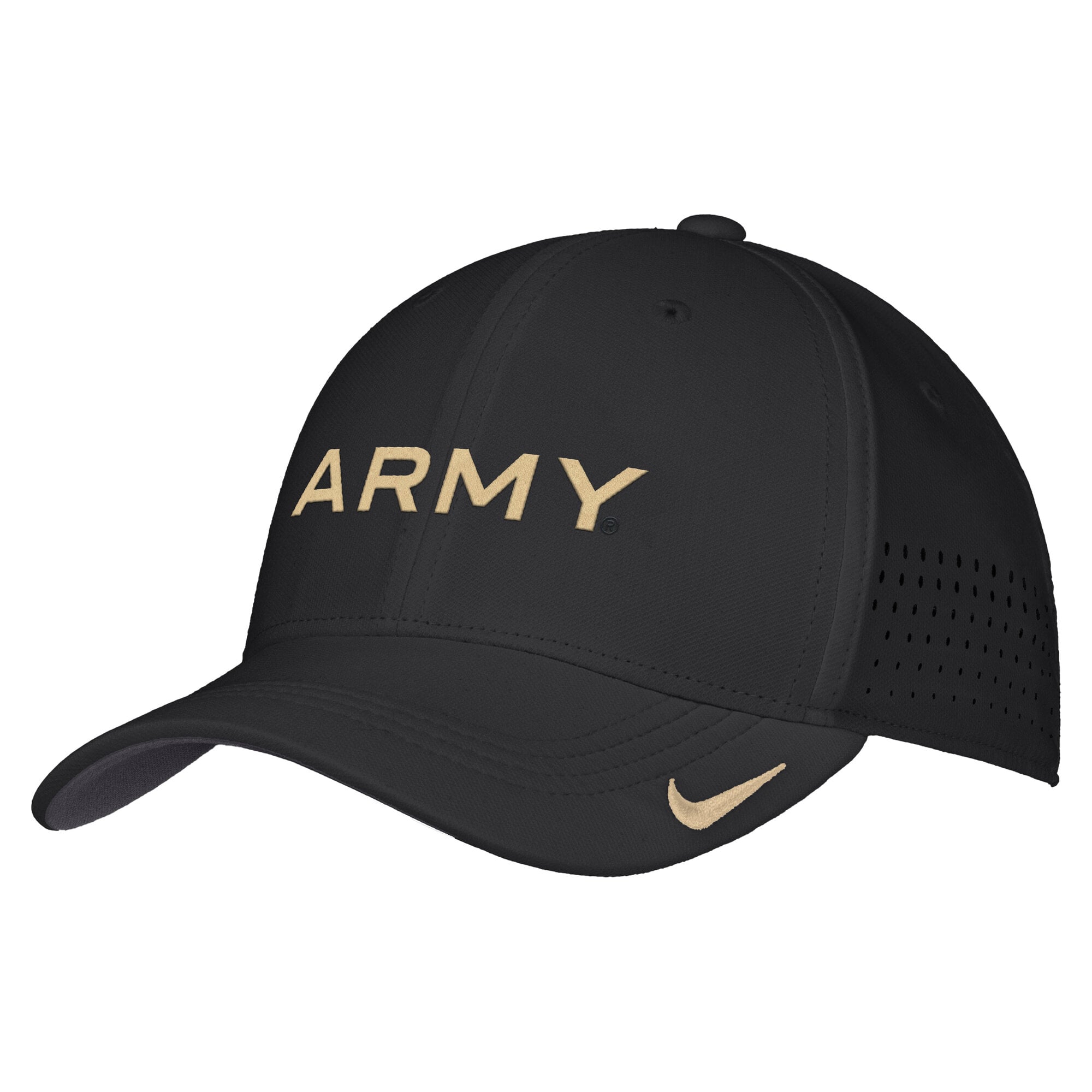 Casquette Nike Black Knights 2026 On-Field AeroBill SwooshFlex Dri-FIT pour homme