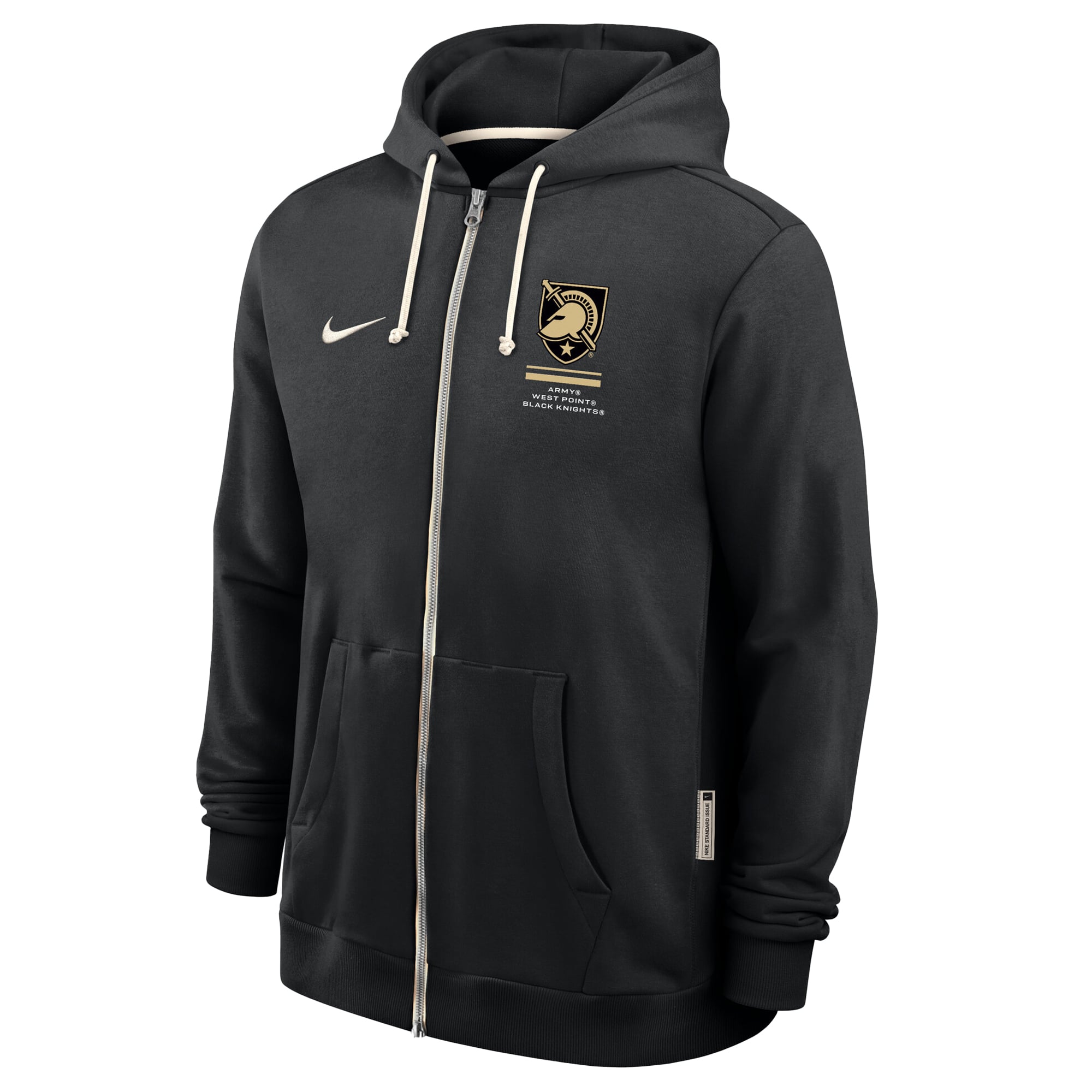 Men's Nike Black Army Knights 2026 Sideline Dri-FIT Full-Zip Hoodie