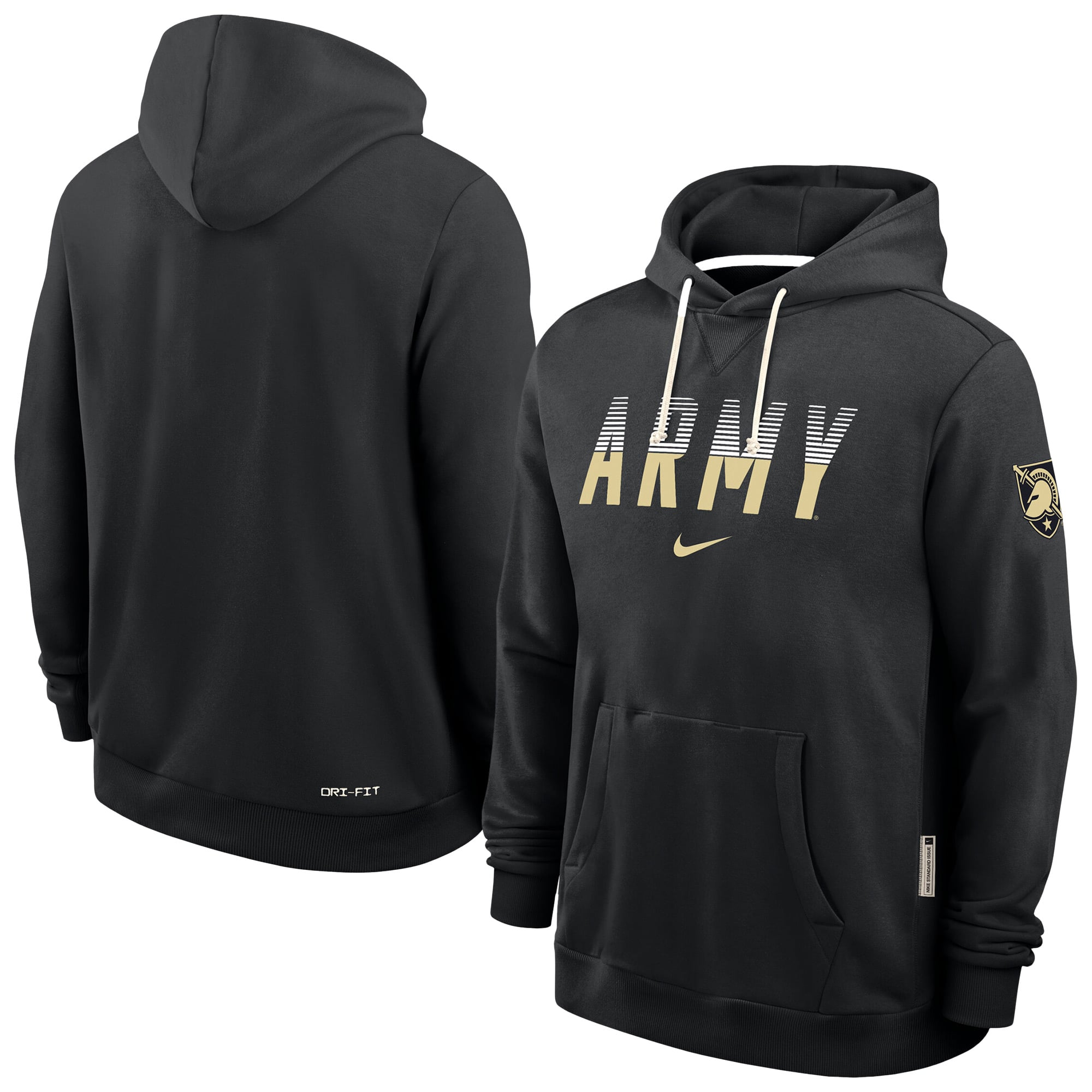 Men's Nike Black Army Knights 2026 Sideline Standard Issue Dri-FIT Hoodie