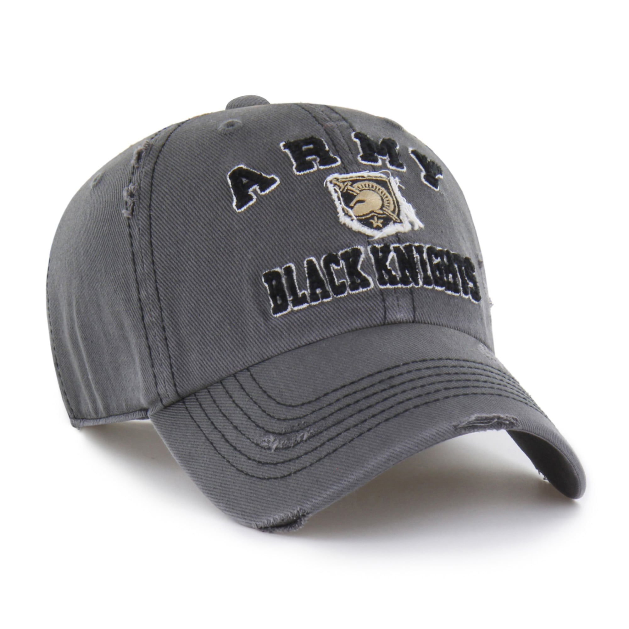 Unisex '47 Charcoal Army Black Knights Well-Worn Seymore Clean Up Adjustable Hat