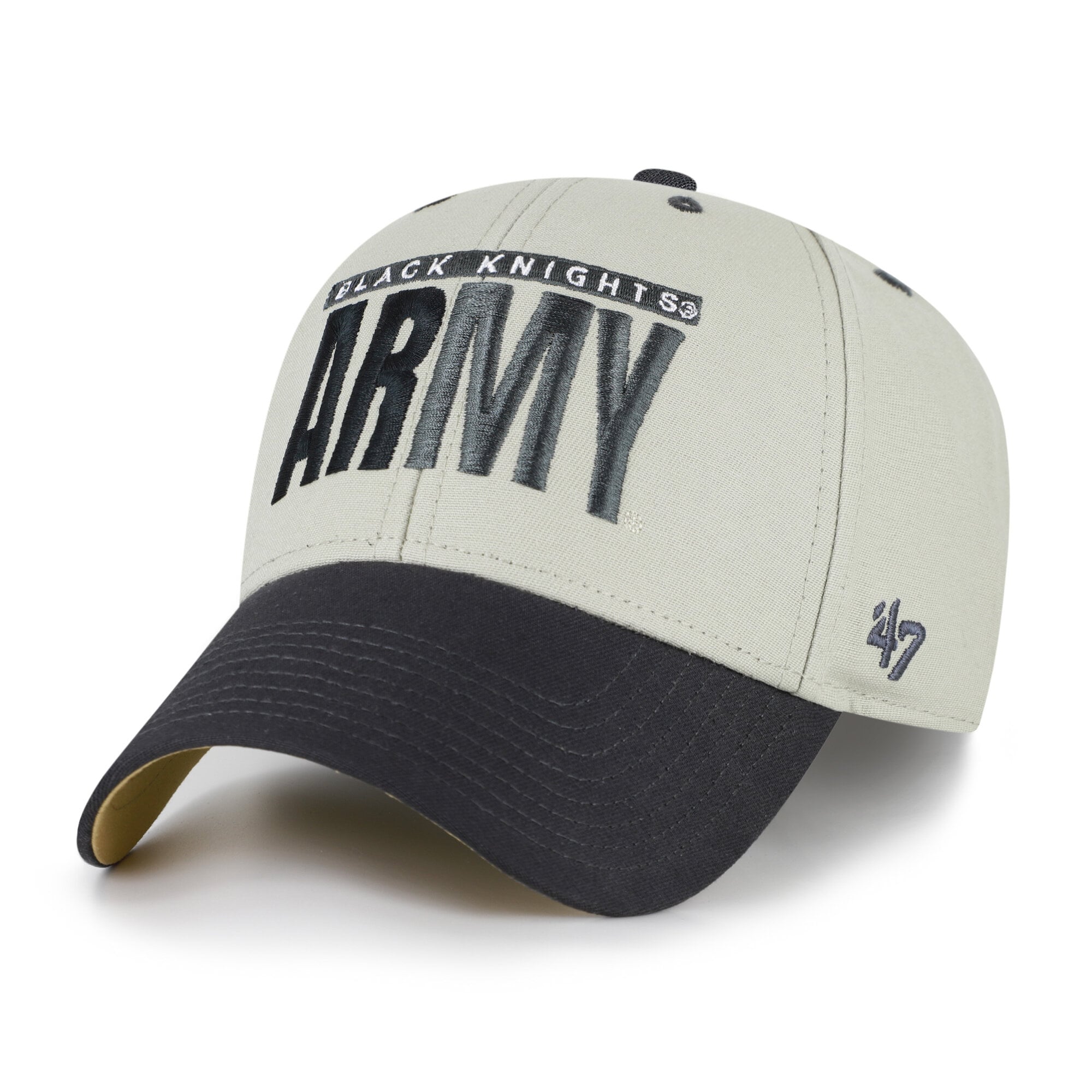 Casquette unisexe ajustable '47 Gris/Noir Armée Black Knights Texte demi-bloc MVP