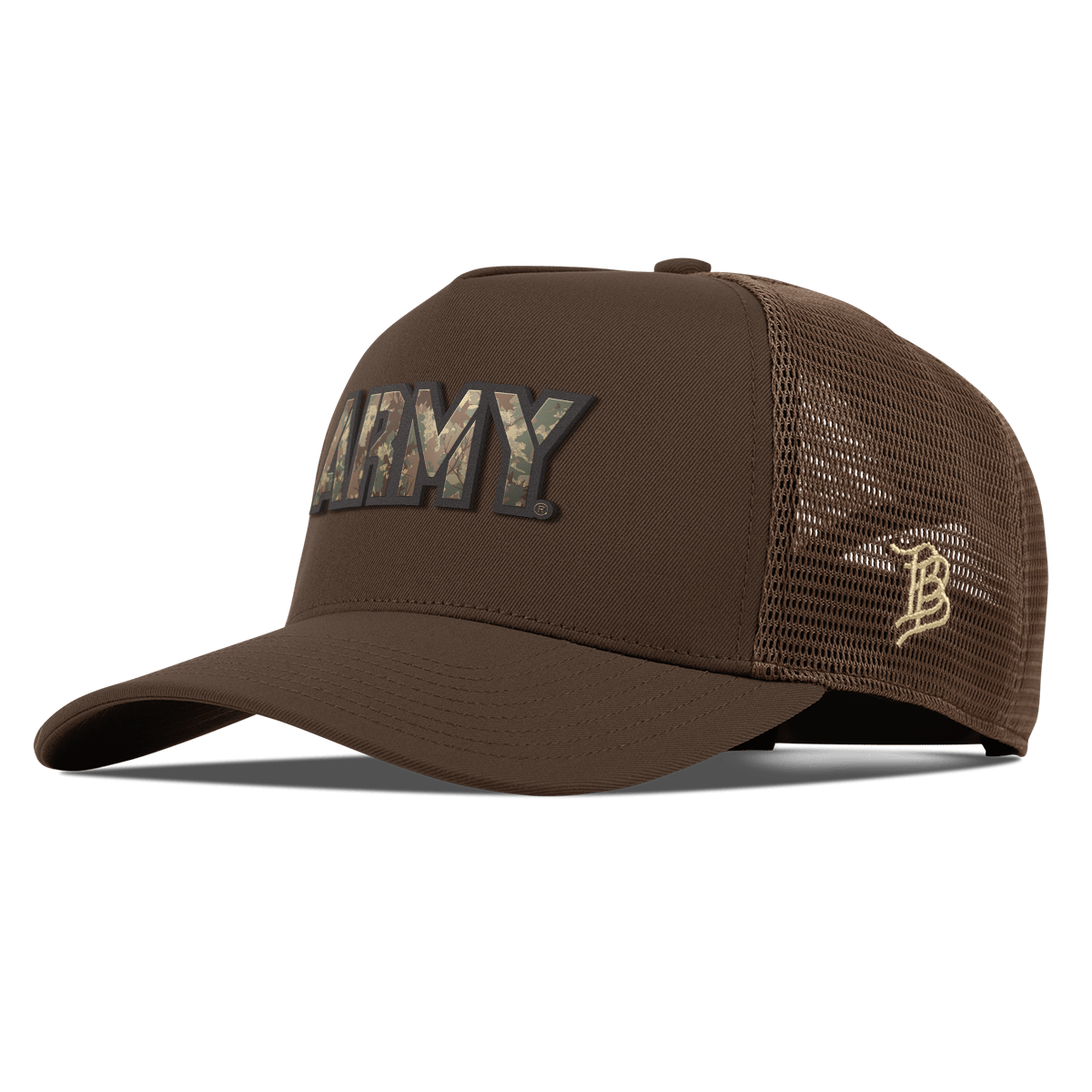 Casquette unisexe Bills marron armée Black Knights Timber Camo Trucker ajustable