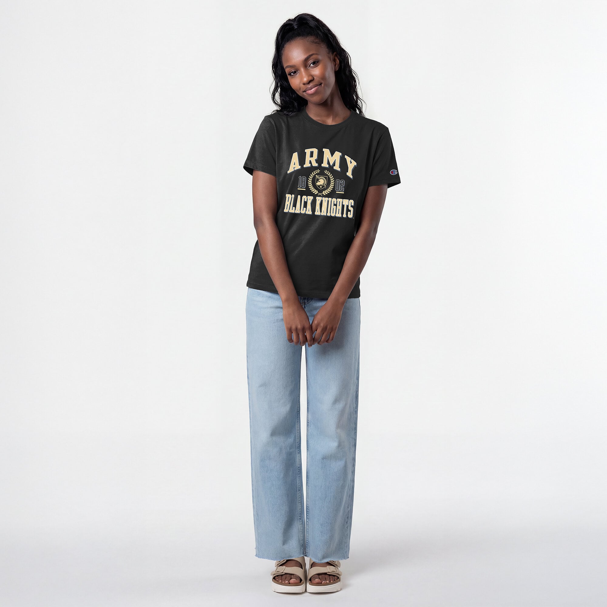 Women's Champion Black Army Knights Lifestyle T-Shirt