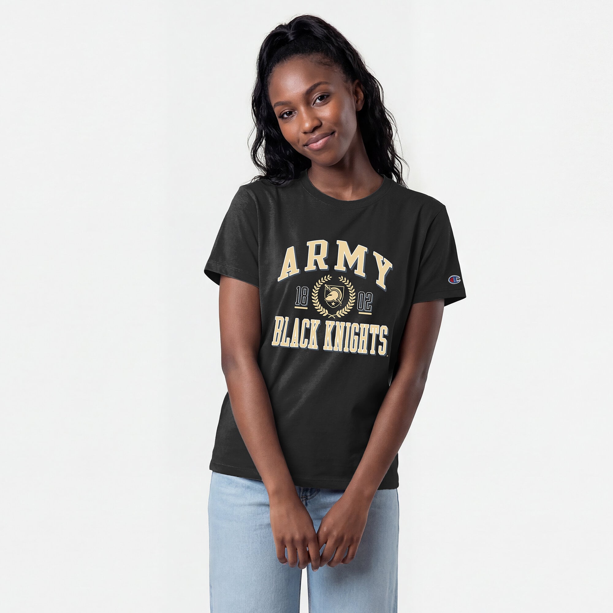 Women's Champion Black Army Knights Lifestyle T-Shirt
