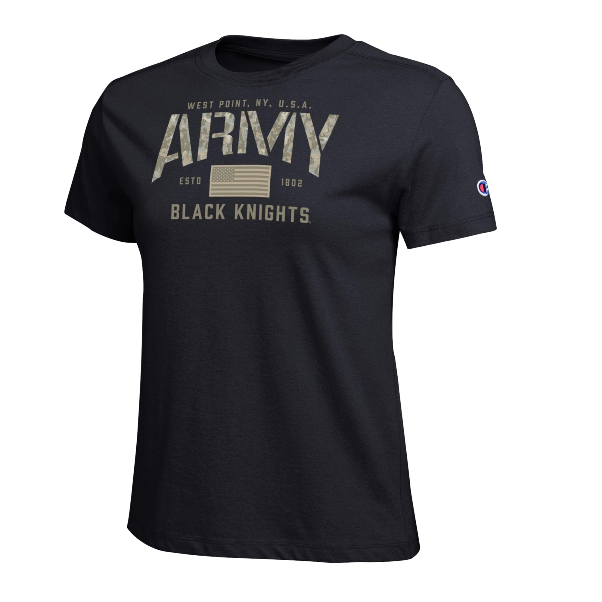 Women's Champion  Black Army Knights Operation Hat Trick Core T-Shirt