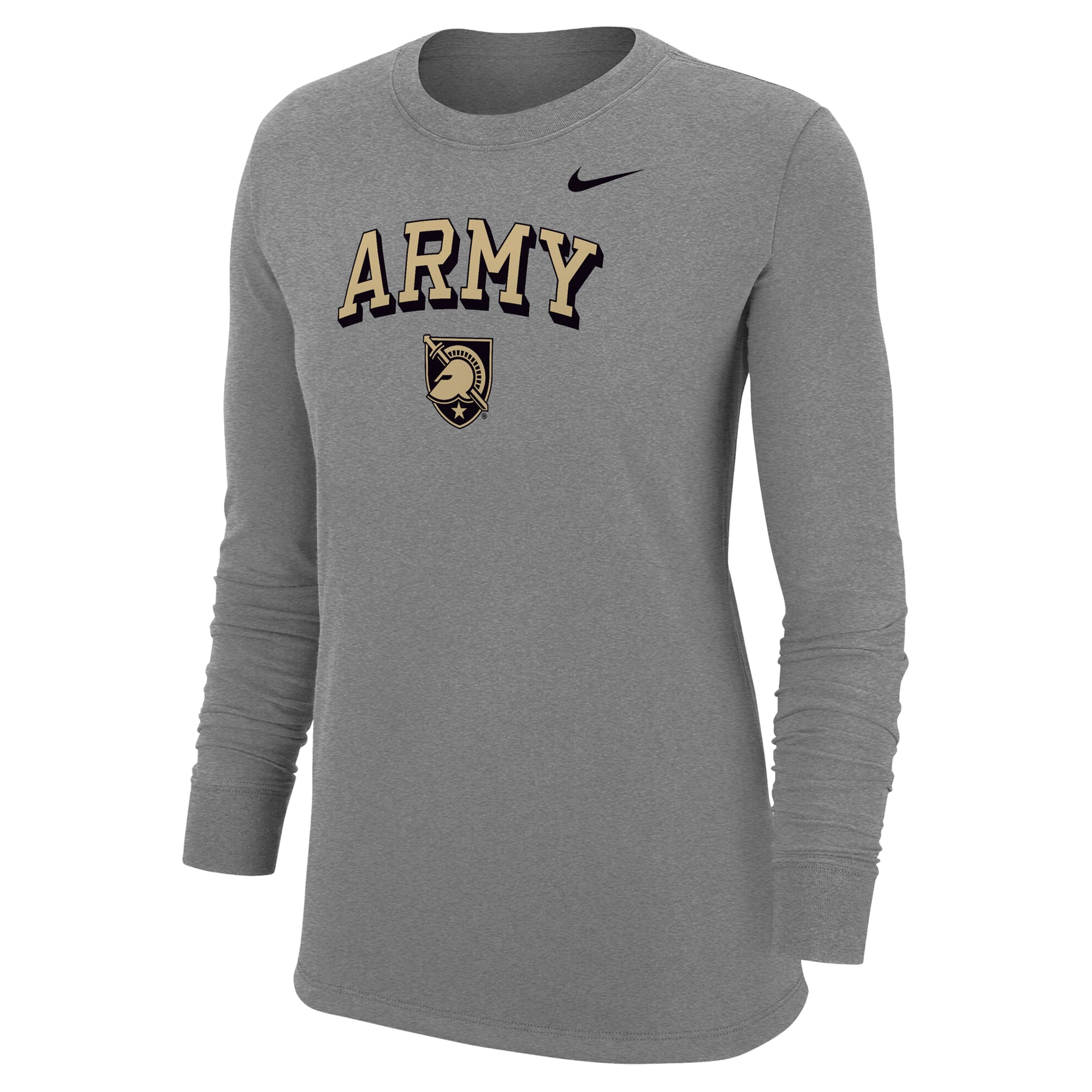 T-shirt à manches longues Nike Heather Gray Army Black Knights Core pour femme