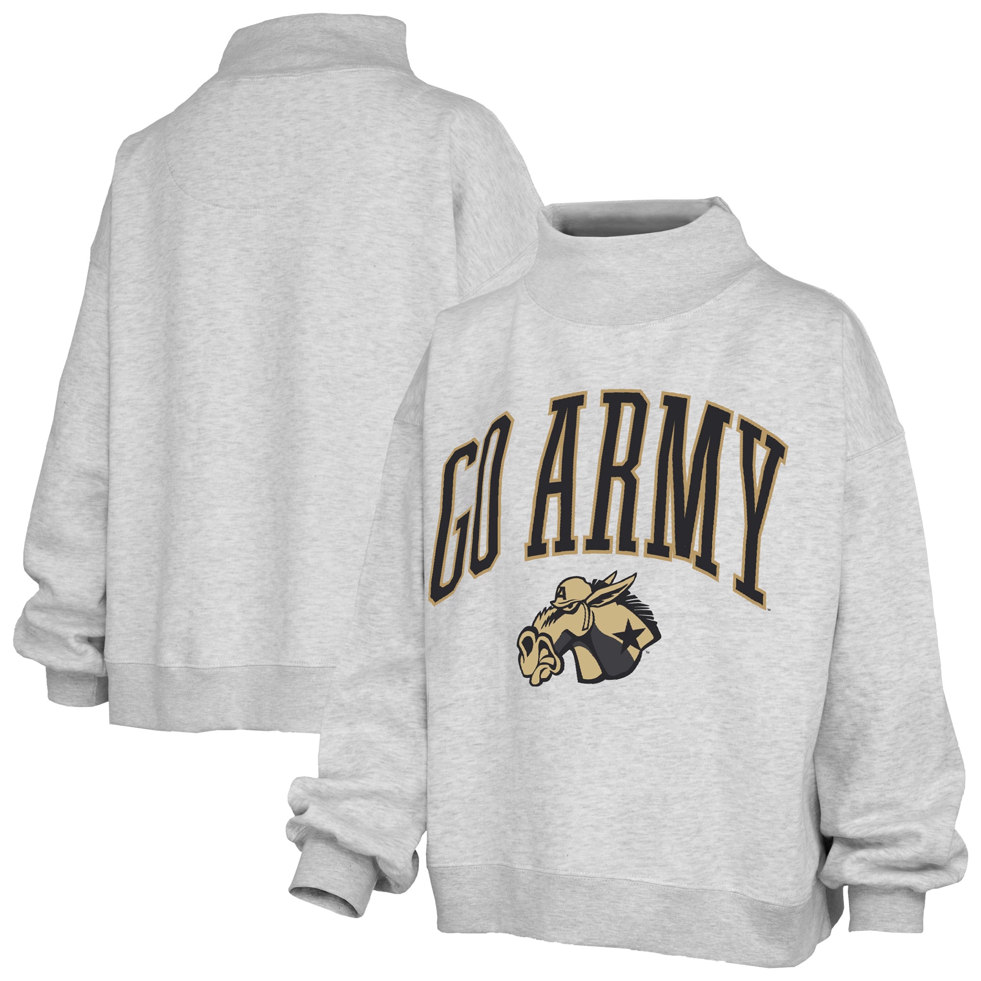 Sweat-shirt à col montant oversize en polaire avec slogan « Black Knights » de la marque Pressbox Ash Army pour femme