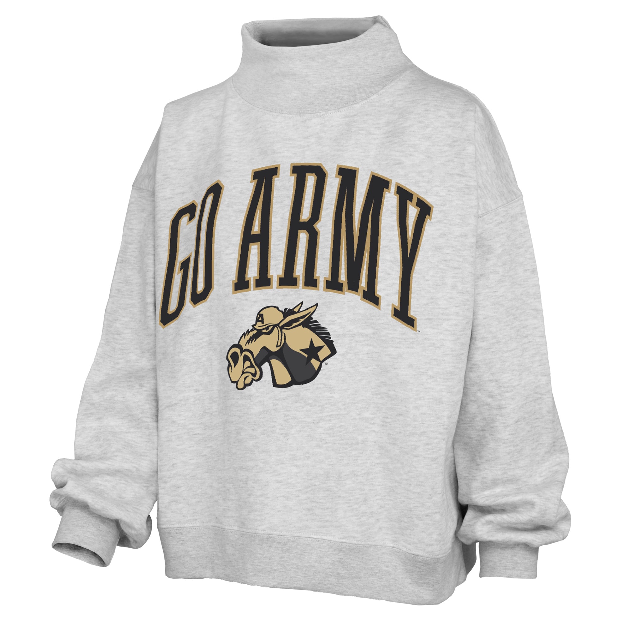 Sweat-shirt à col montant oversize en polaire avec slogan « Black Knights » de la marque Pressbox Ash Army pour femme