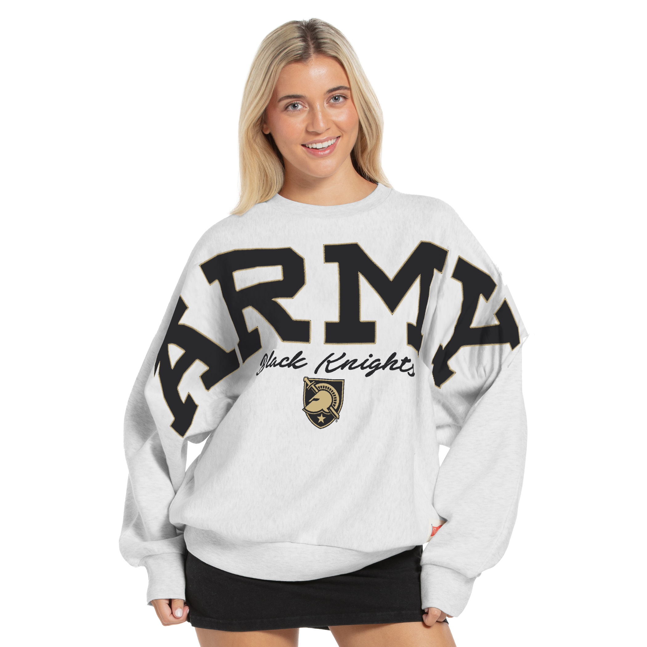 Sweat-shirt oversize en flanelle Black Knights gris chiné pour femme de Pressbox