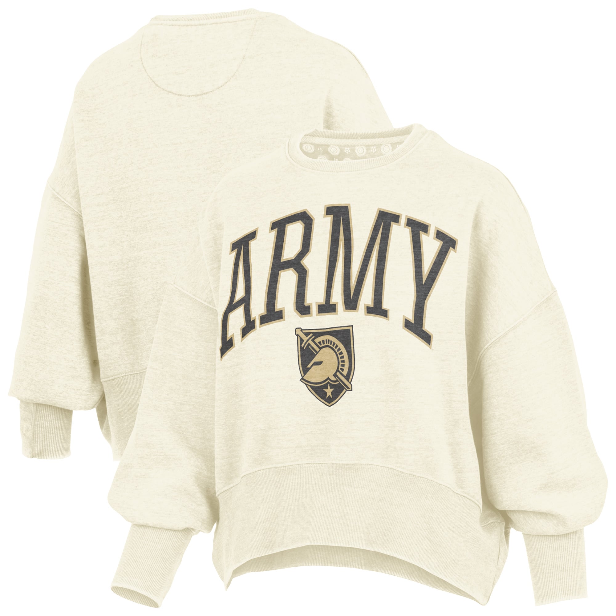 Sweat-shirt ras du cou surdimensionné à taille haute pour femme, imprimé Natural Army Black Knights