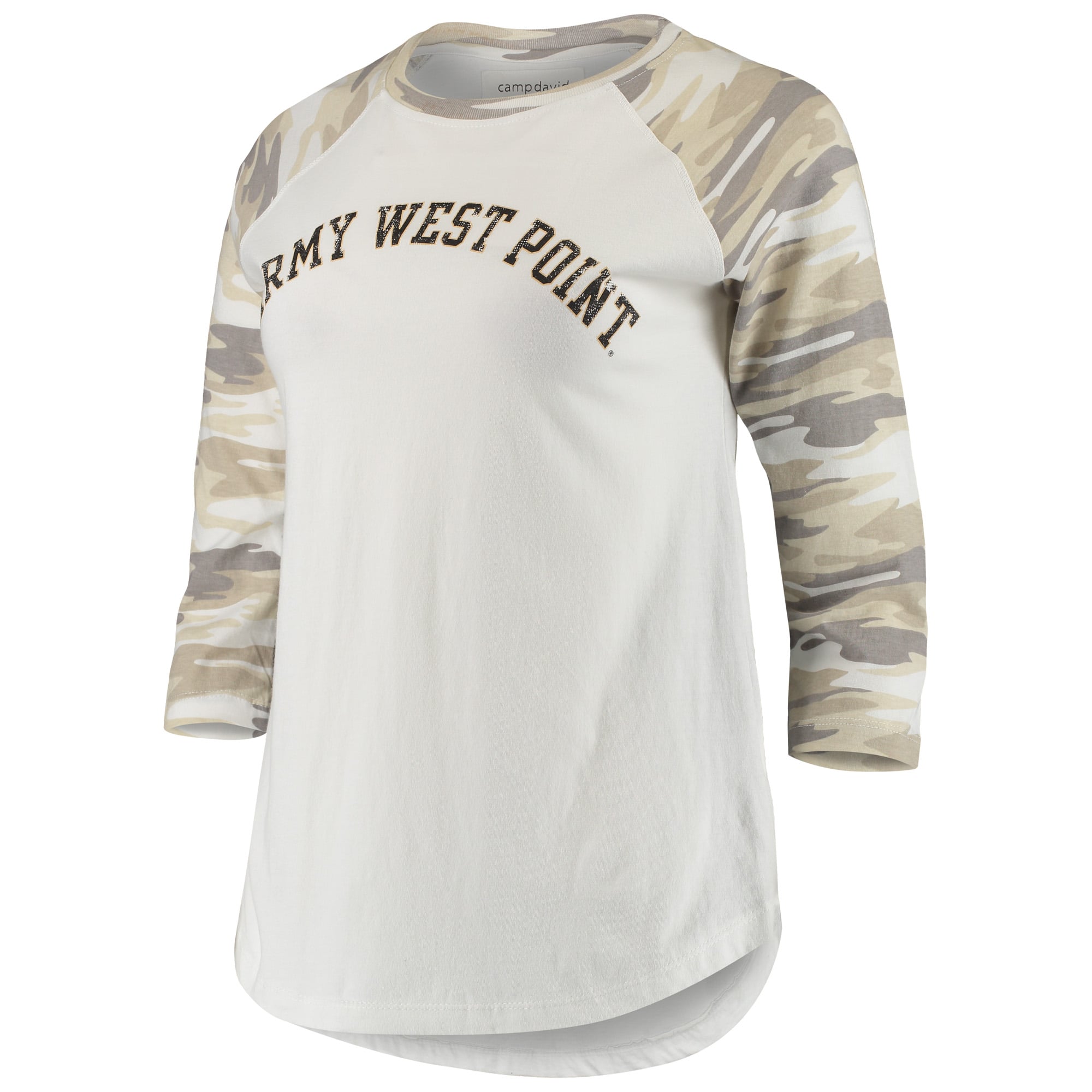 Women's White/Camo Army Black Knights Boyfriend Baseball Raglan 3