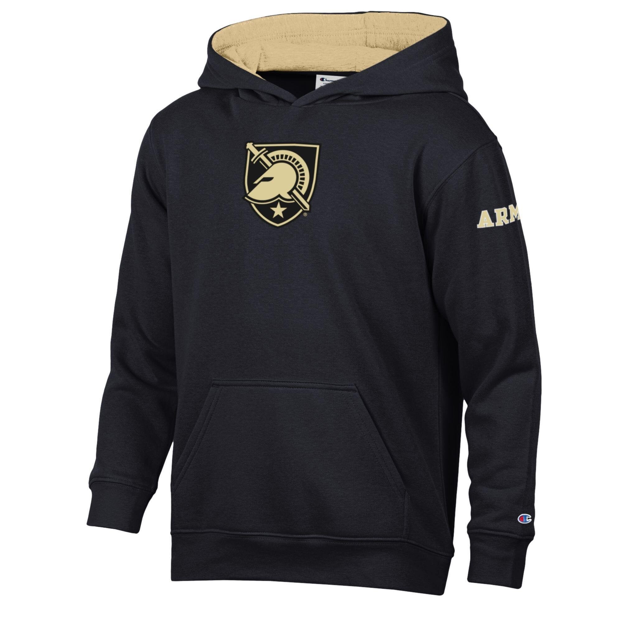 Youth Champion Black Army Knights Fleece Hoodie