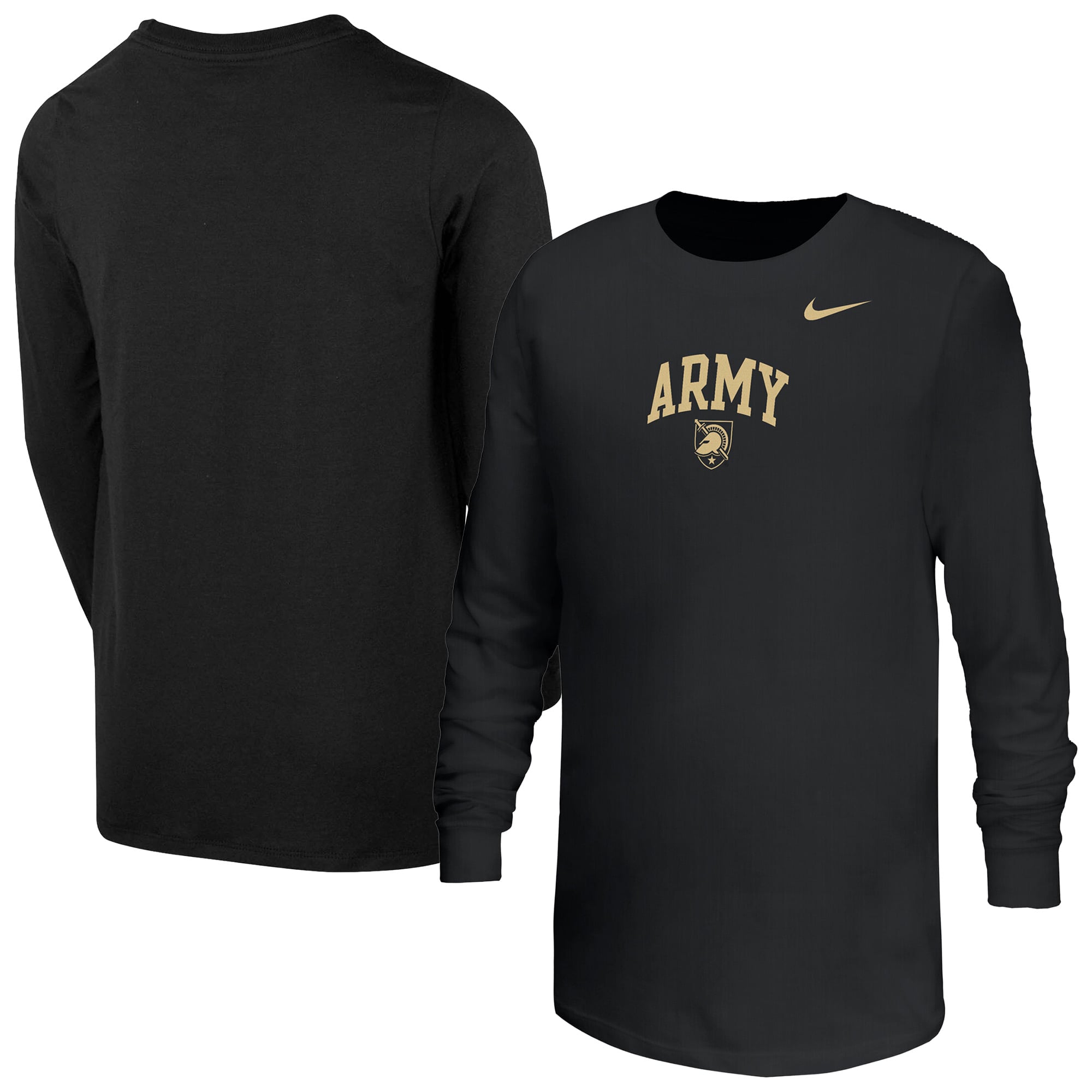 Youth Nike Black Army Knights Arched Core Long Sleeve T-Shirt
