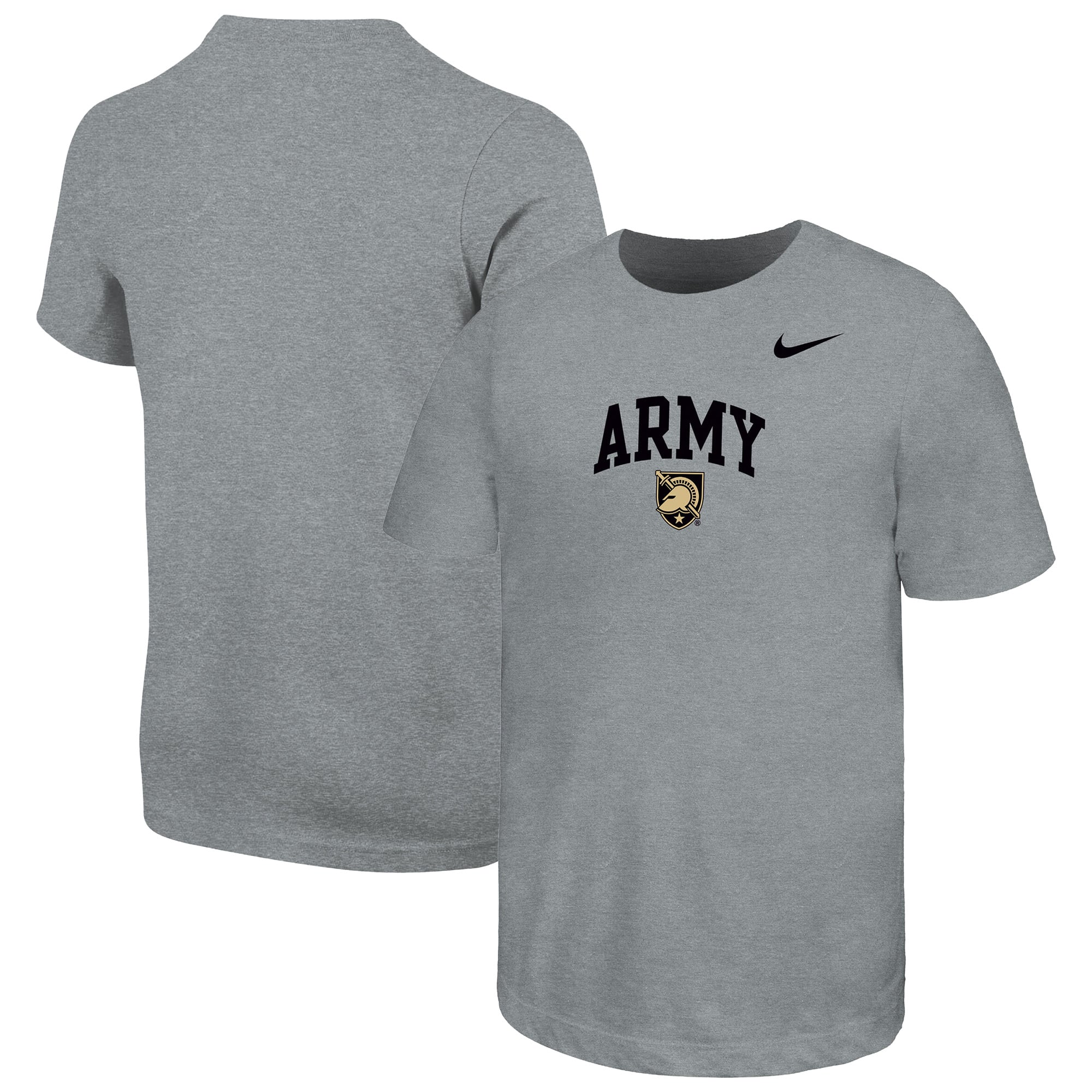 Youth Nike Gray Army Black Knights Arched Name Drop T-Shirt