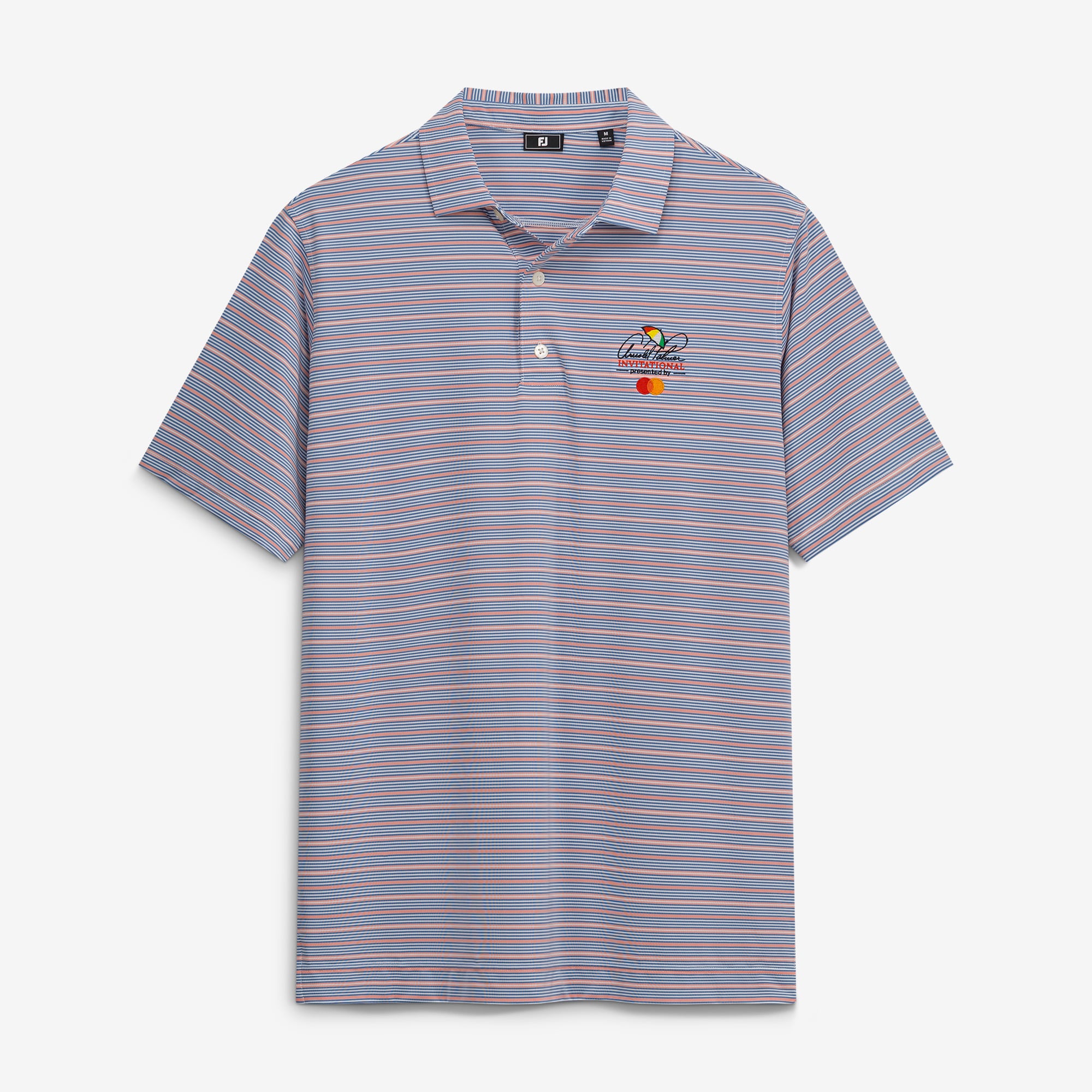 Men's FootJoy Blue Arnold Palmer Invitational Practice Stripe Lisle ProDry Polo