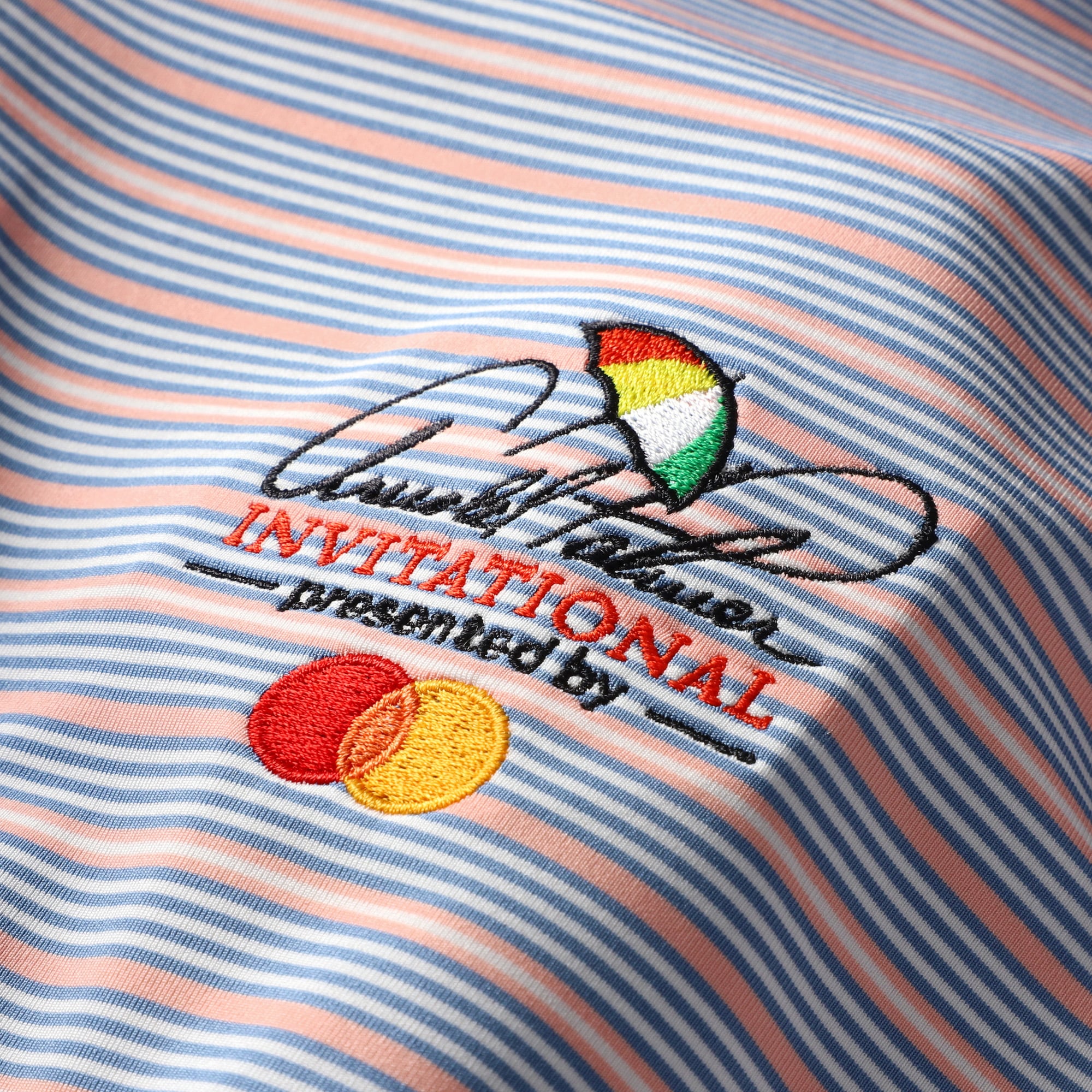 Men's FootJoy Blue Arnold Palmer Invitational Practice Stripe Lisle ProDry Polo