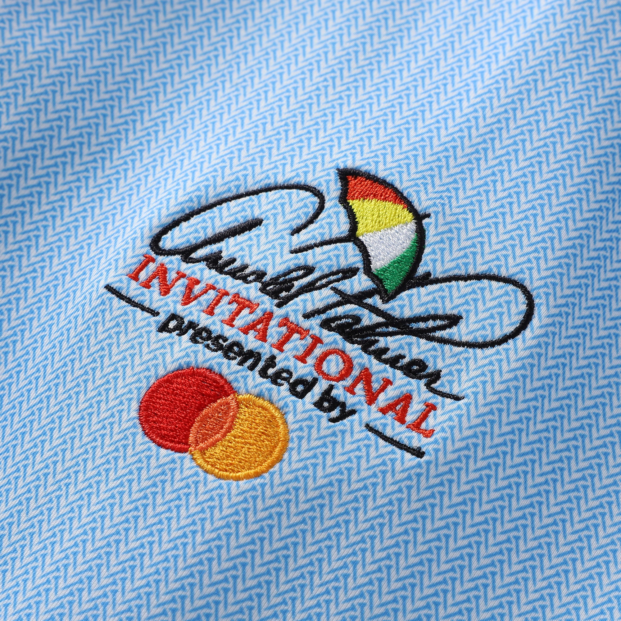 Men's FootJoy Light Blue Arnold Palmer Invitational Tee Time Print Lisle ProDry Polo